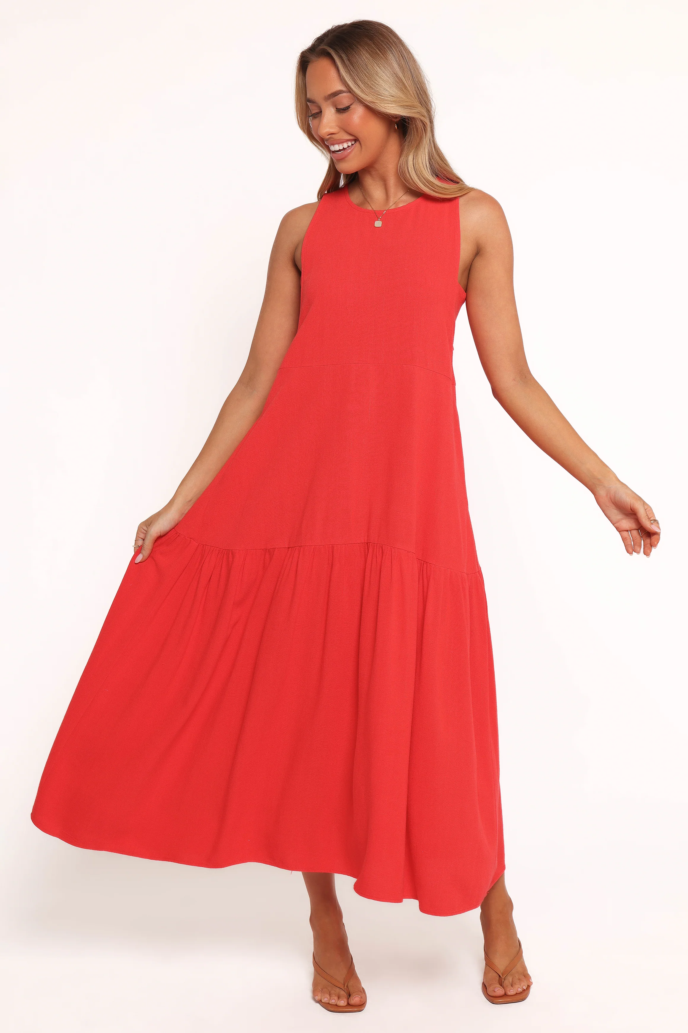 Almudena Midi Dress - Red