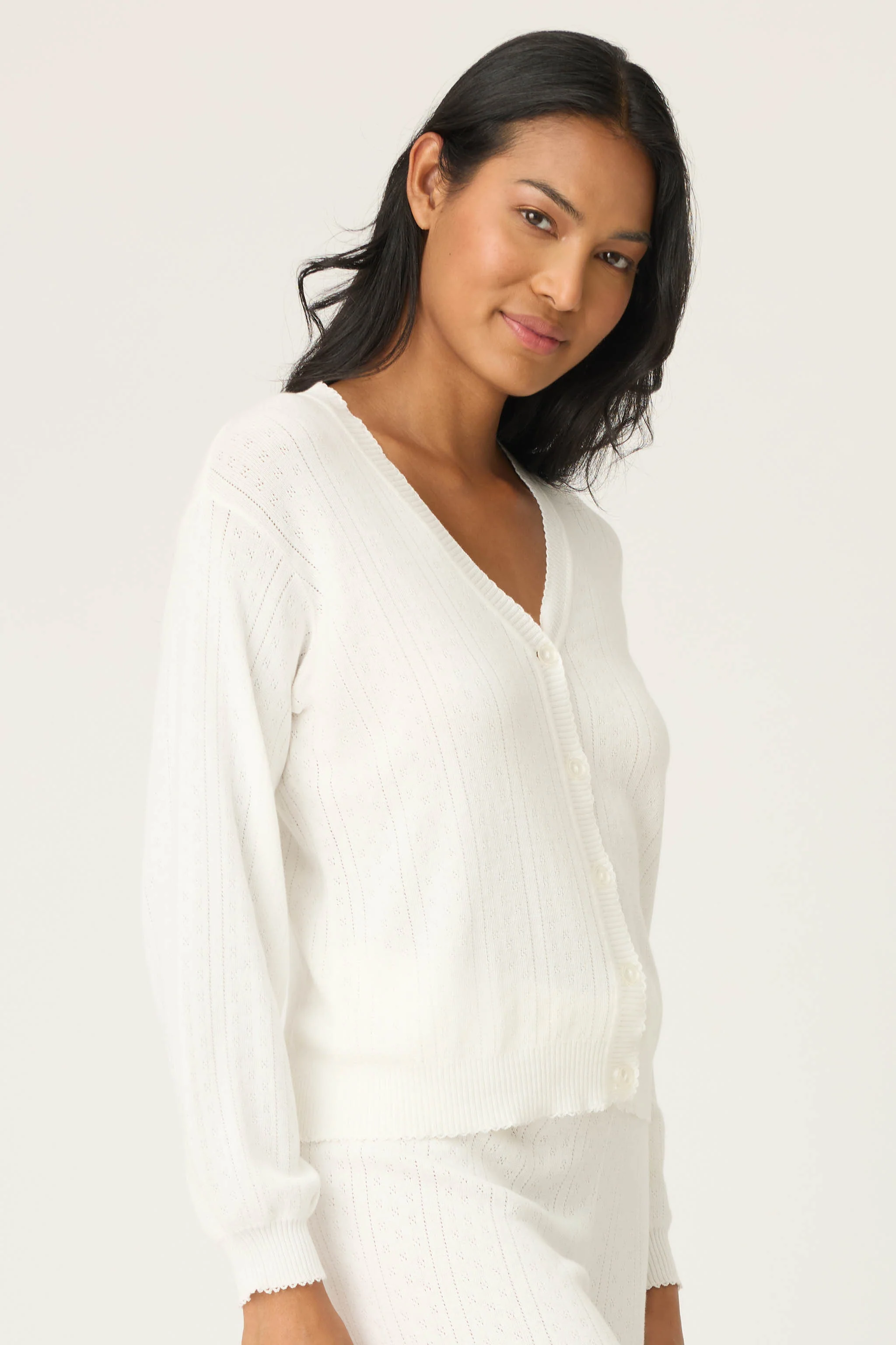 Sweetheart Pointelle Knit Cardigan