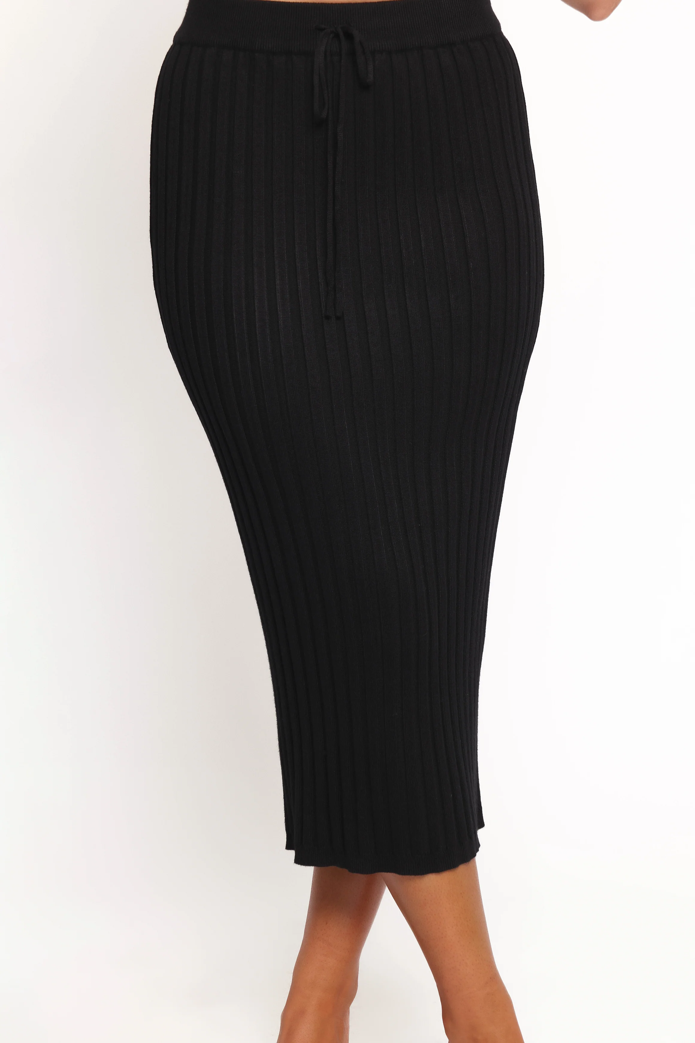 Richelle Ribbed Knit Skirt Set - Black