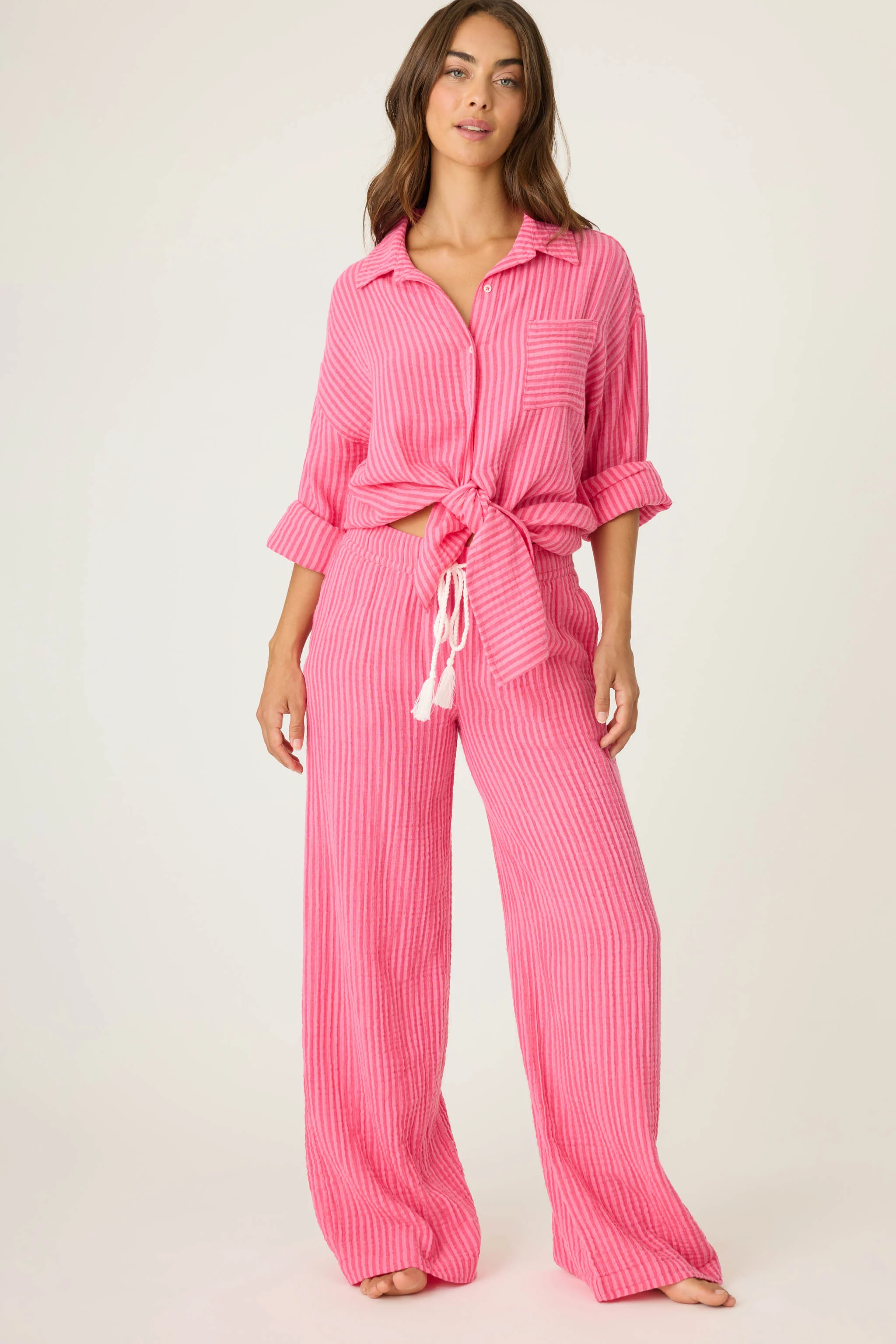 Back From The Beach Striped Gauze Pants