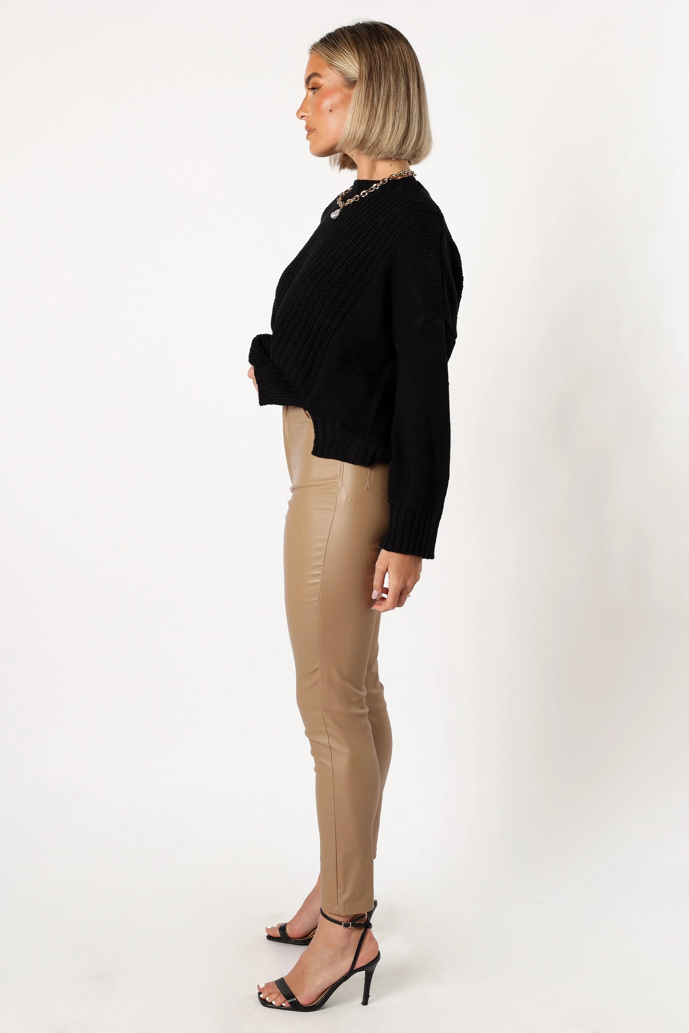 Sammie Vegan Leather Pants - Tan