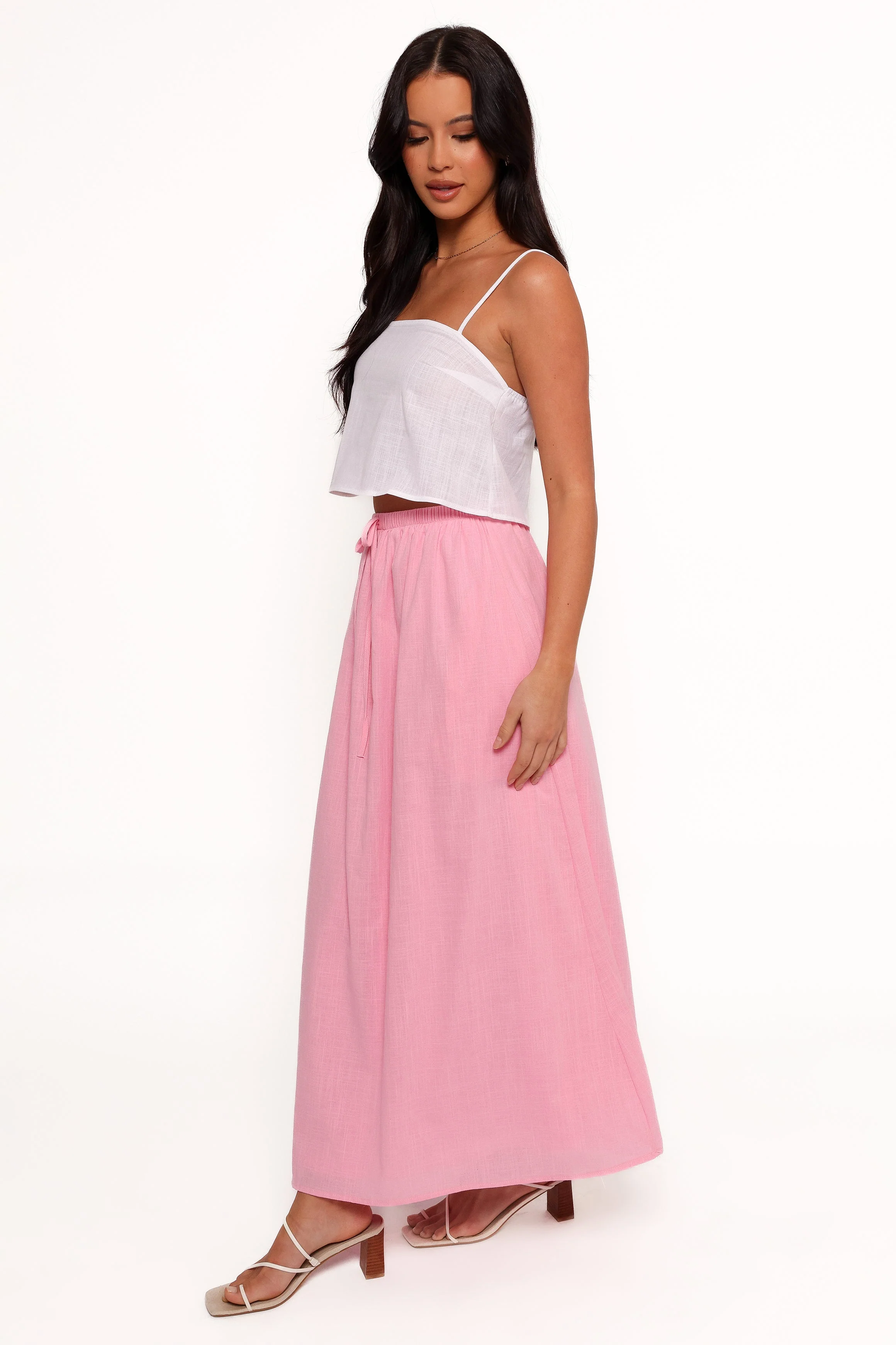 Simone Skirt Set - White Pink