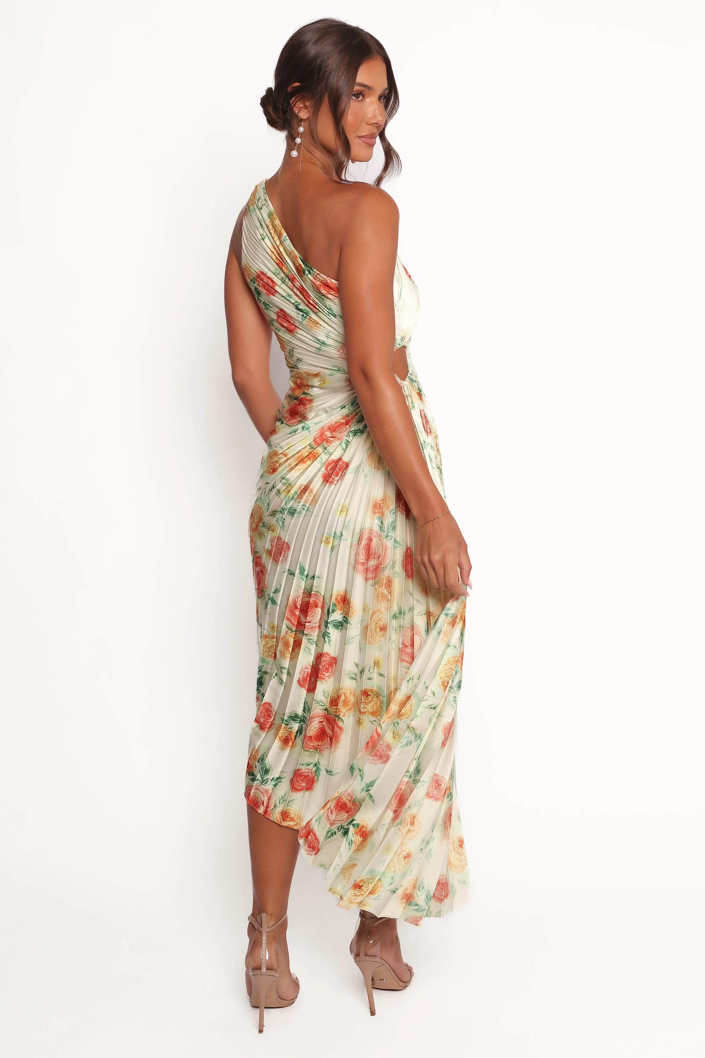 Kleo One Shoulder Maxi Dress - Yellow Floral