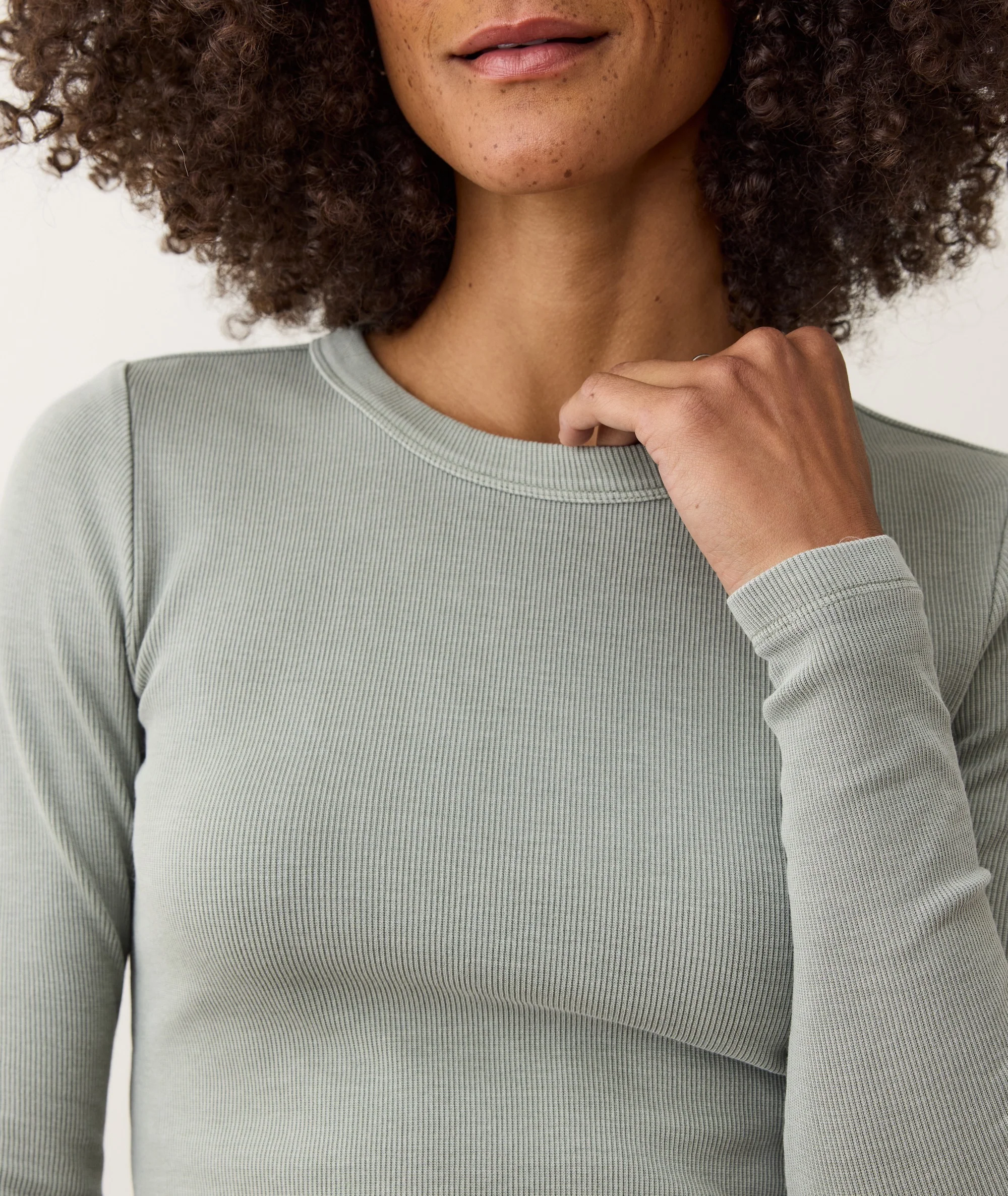 Lexi Rib Sun-In Longsleeve Crew Tee