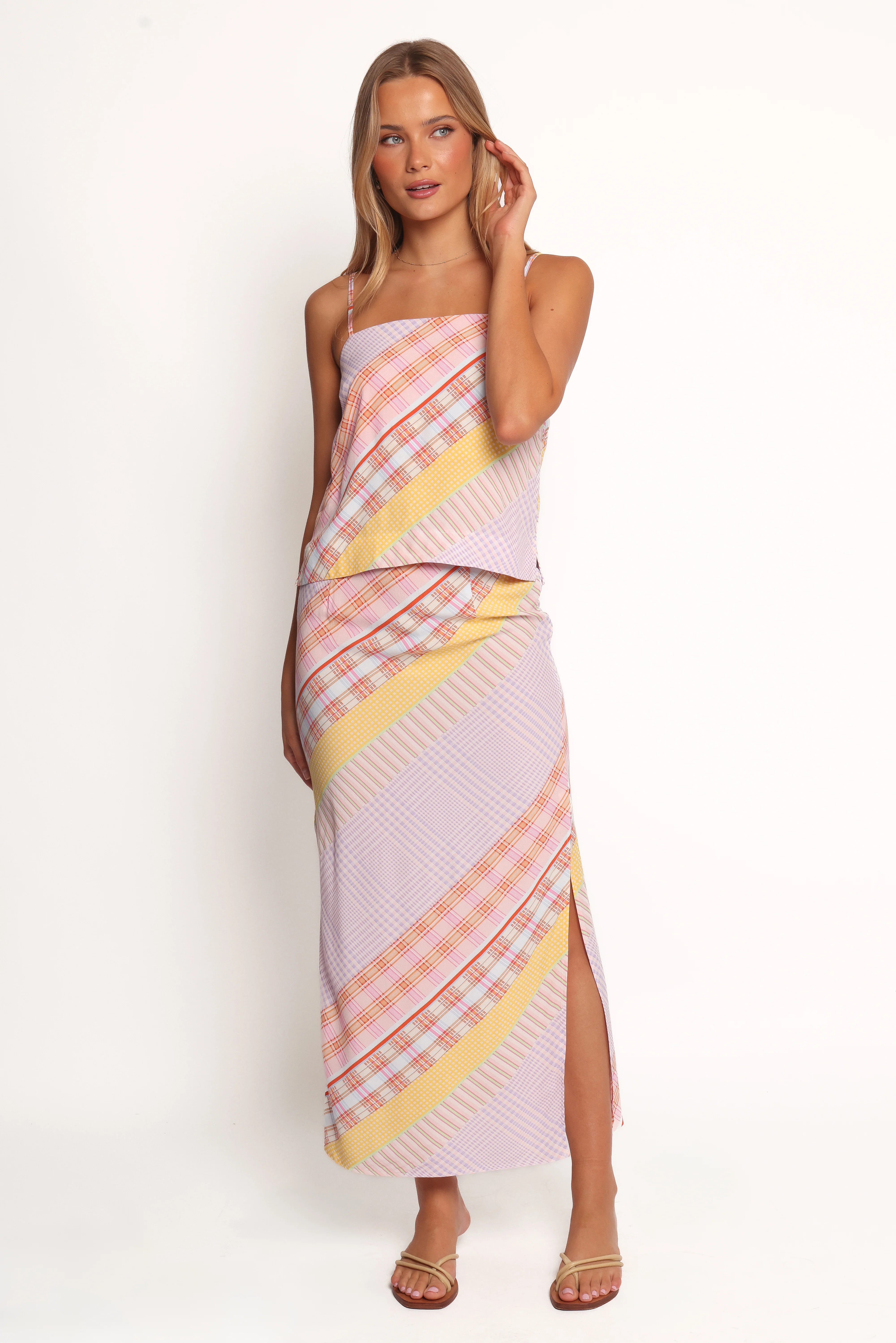 Riven Skirt Set - Pink Plaid