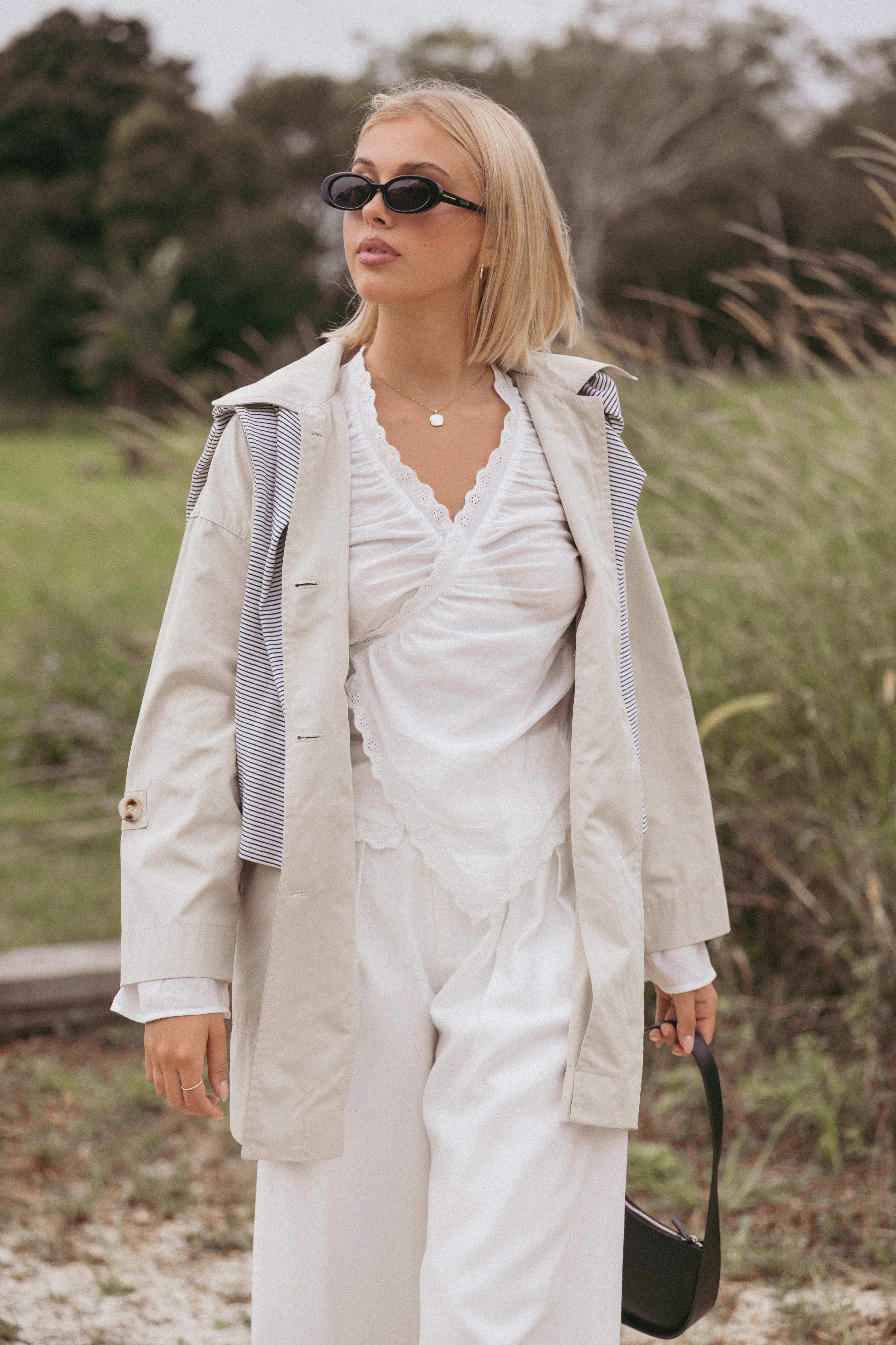 Stella Button Front Collar Jacket - Taupe