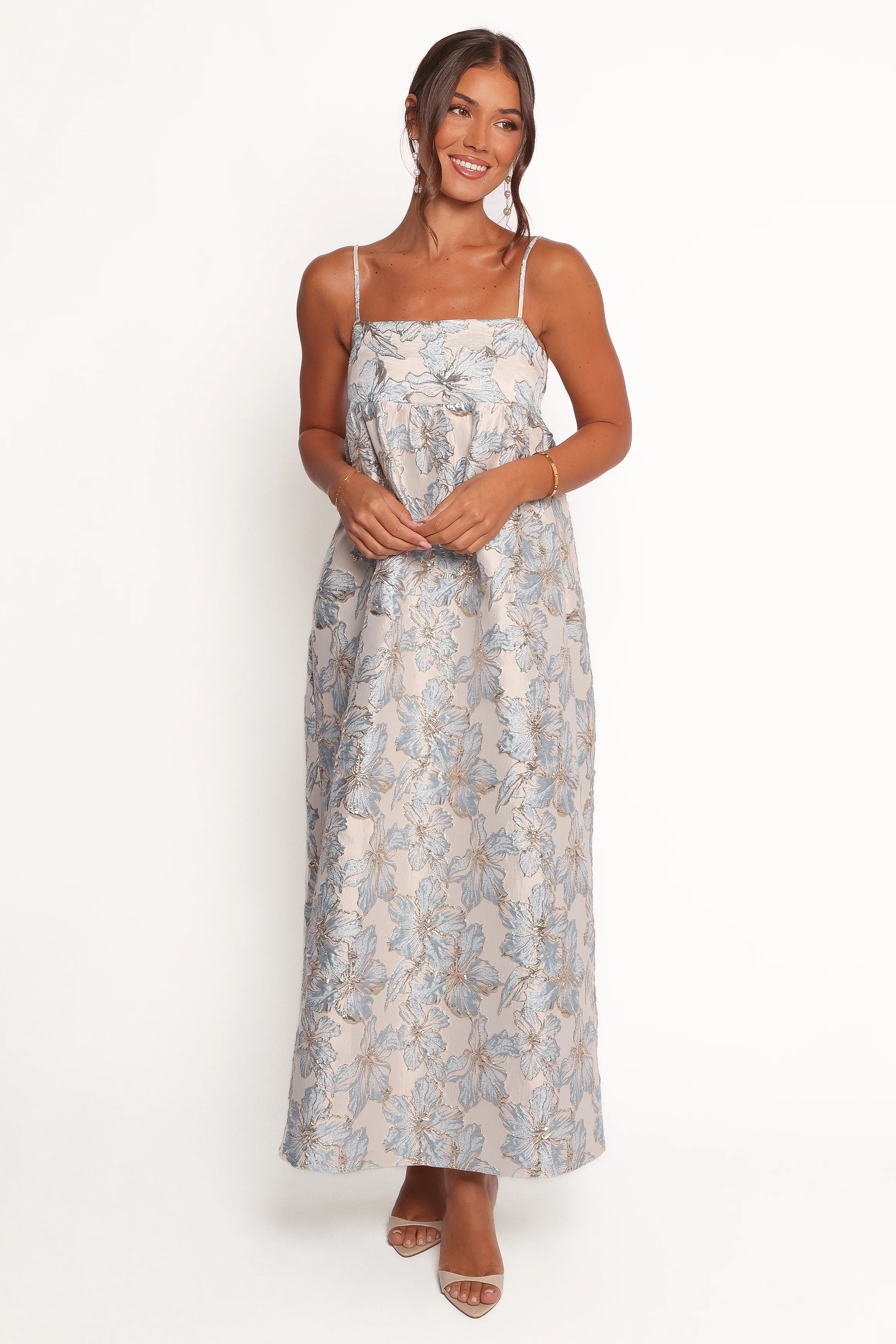 Yasmine Maxi Dress - Baby Blue Floral