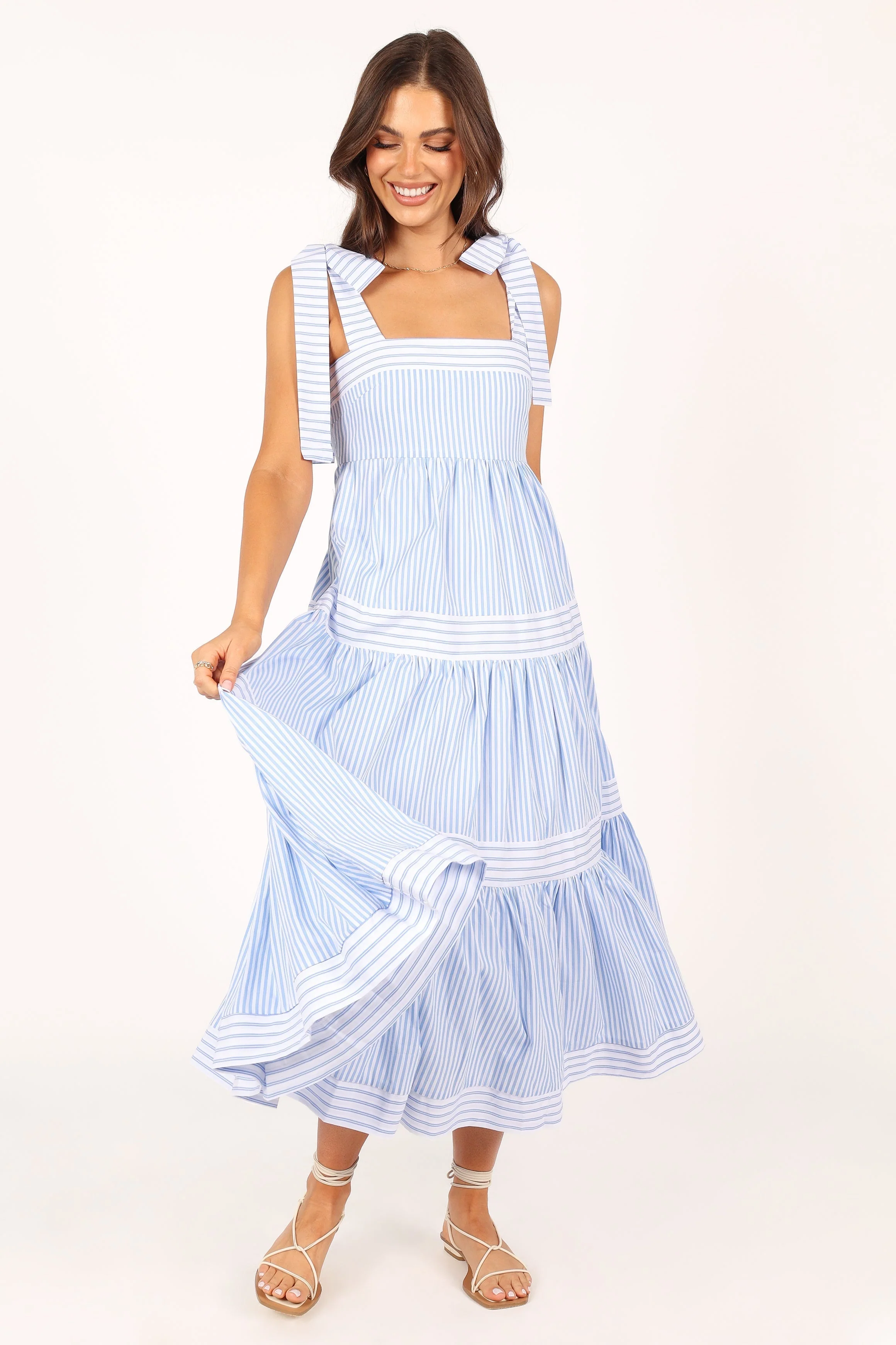 Bella Maxi Dress - Blue Stripe