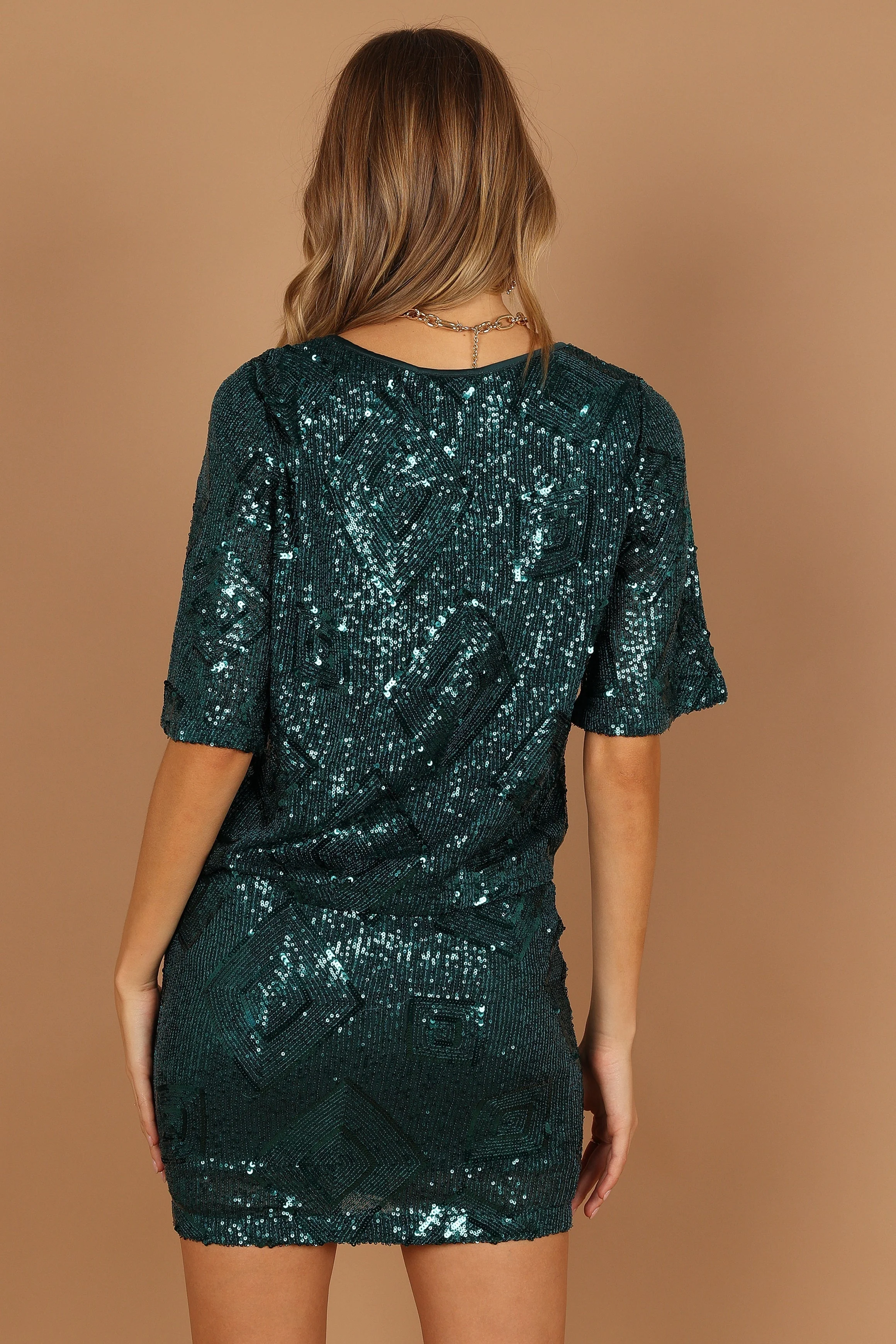 Lana Sequin Mini Skirt - Hunter Green