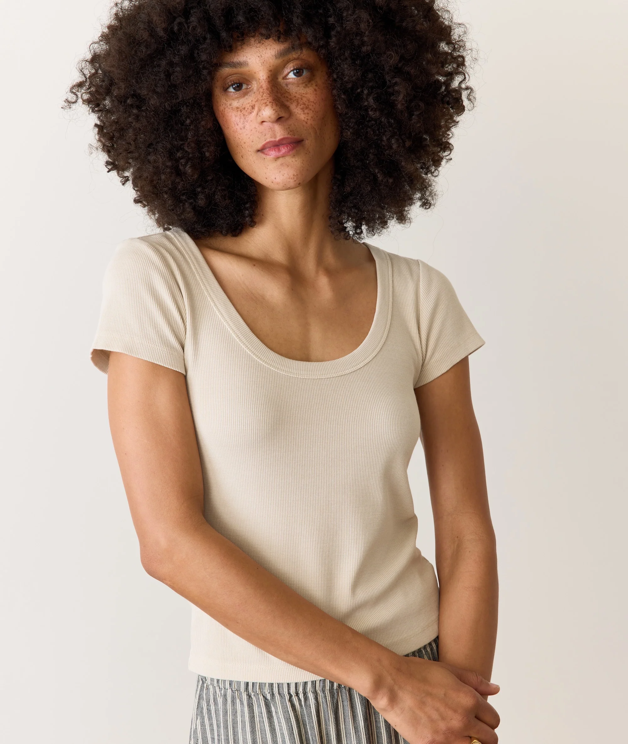 Lexi Rib Sun-In Scoop Tee