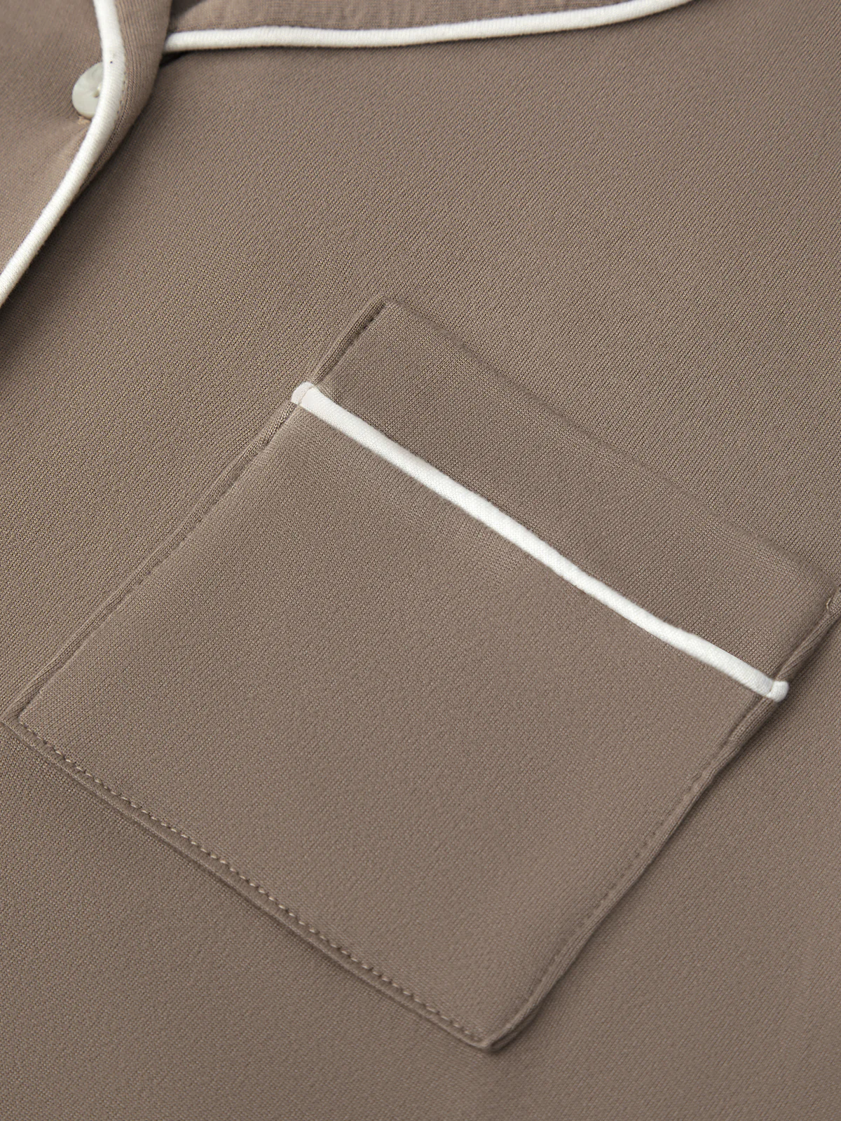 Solid Piped Short Sleeve Pajamas Set