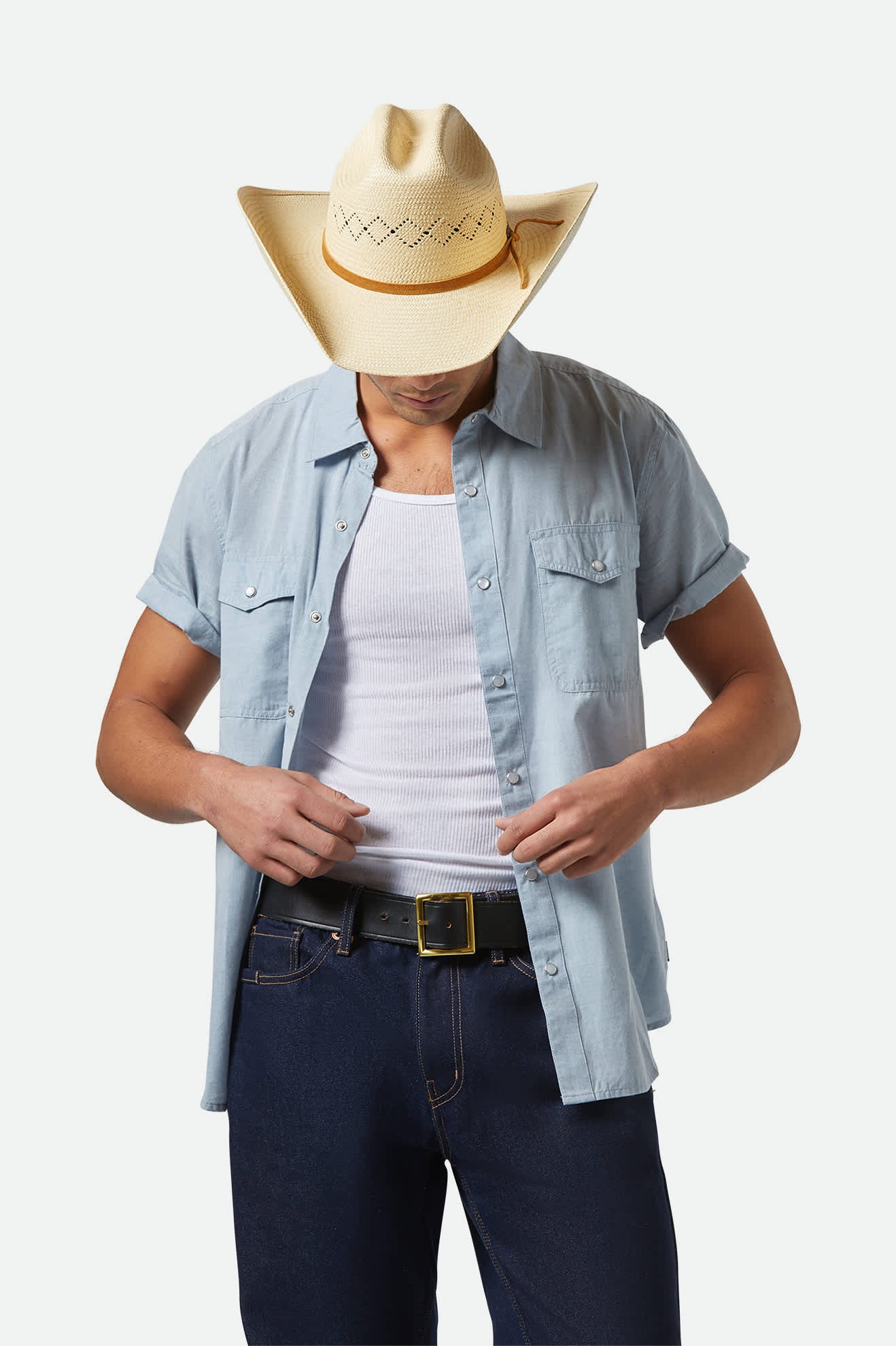 Laredo Panama Straw Cowboy Hat - Catalina Sand