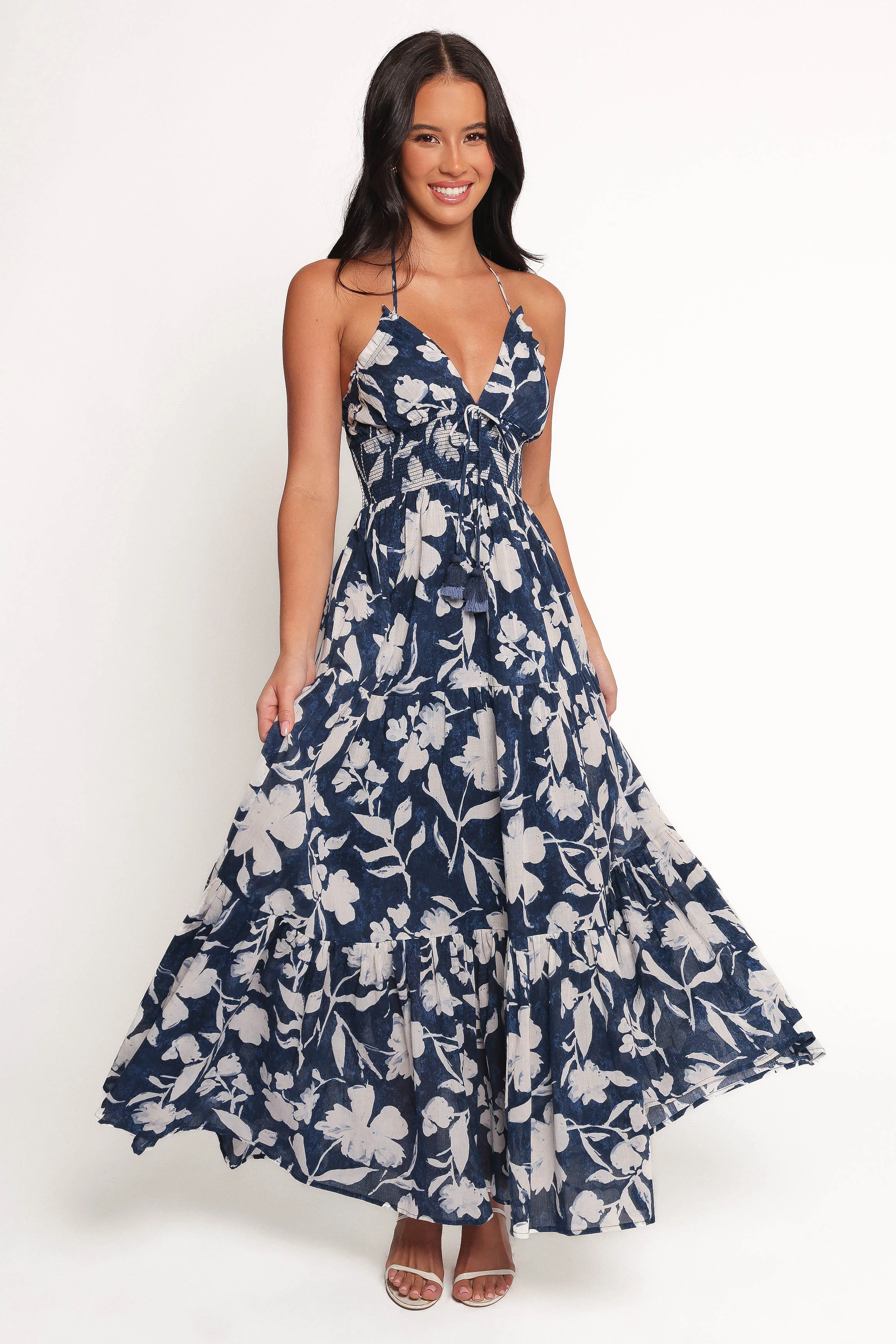 Coralie Maxi Dress - Navy Peony