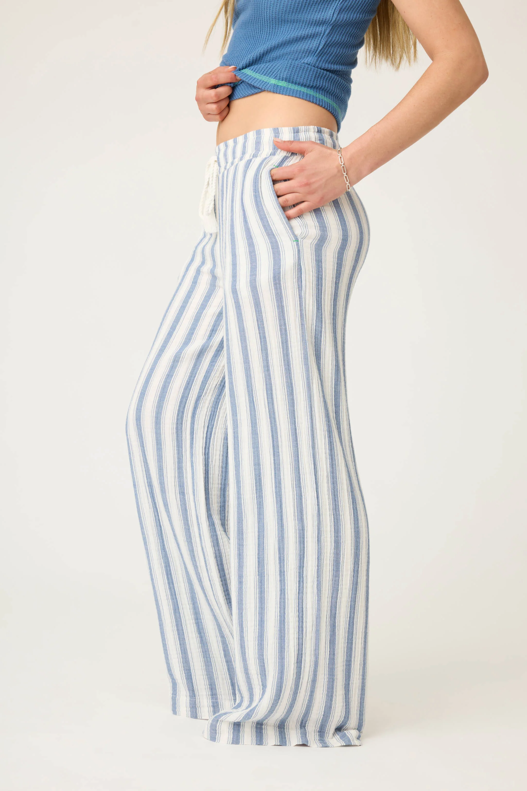 Back From The Beach Striped Gauze Pants