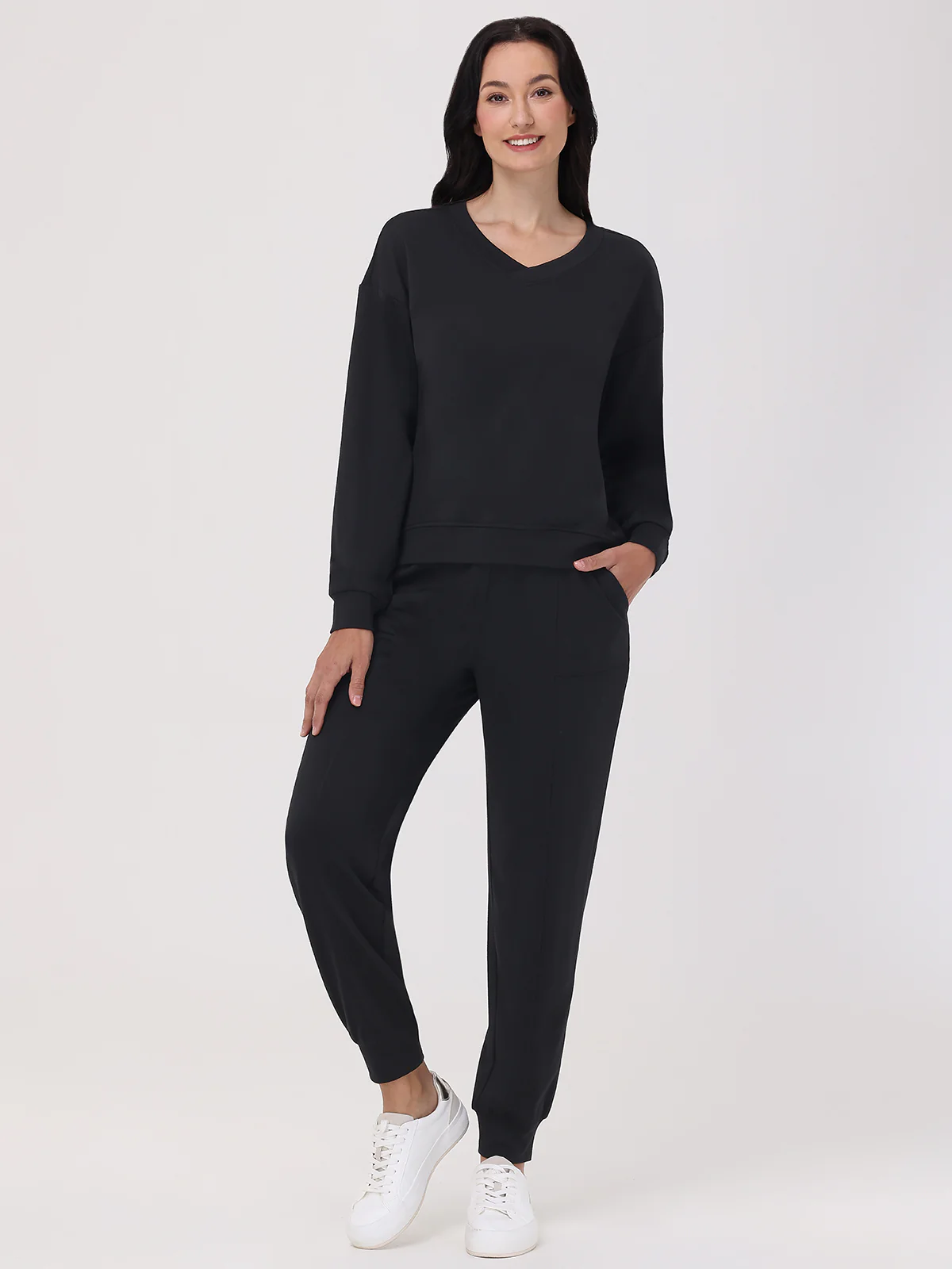 French Terry V-Neck Sweatshirt