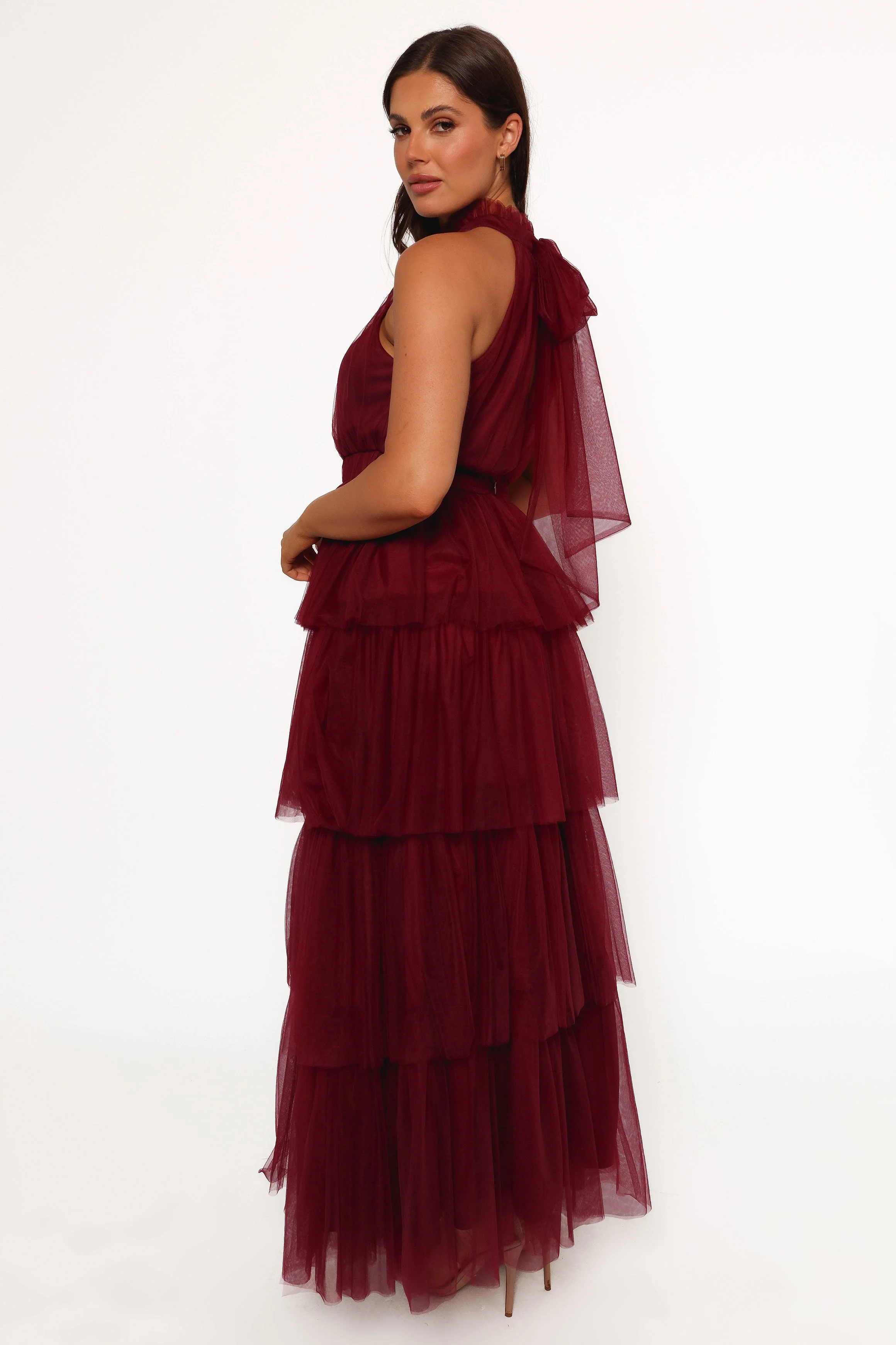 Frances Halterneck Maxi Dress - Wine