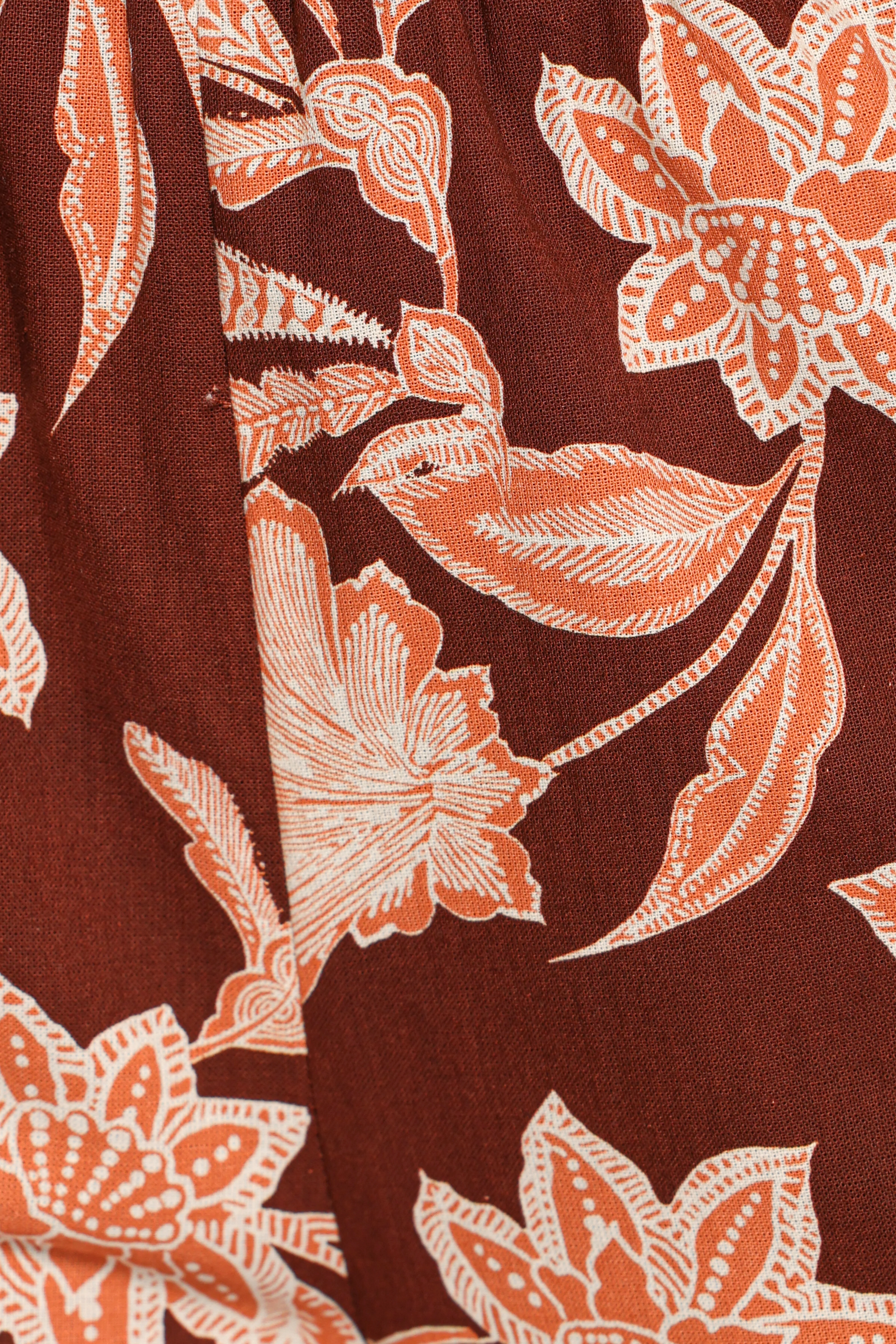 Samira Wide Leg Pant - Orange Floral