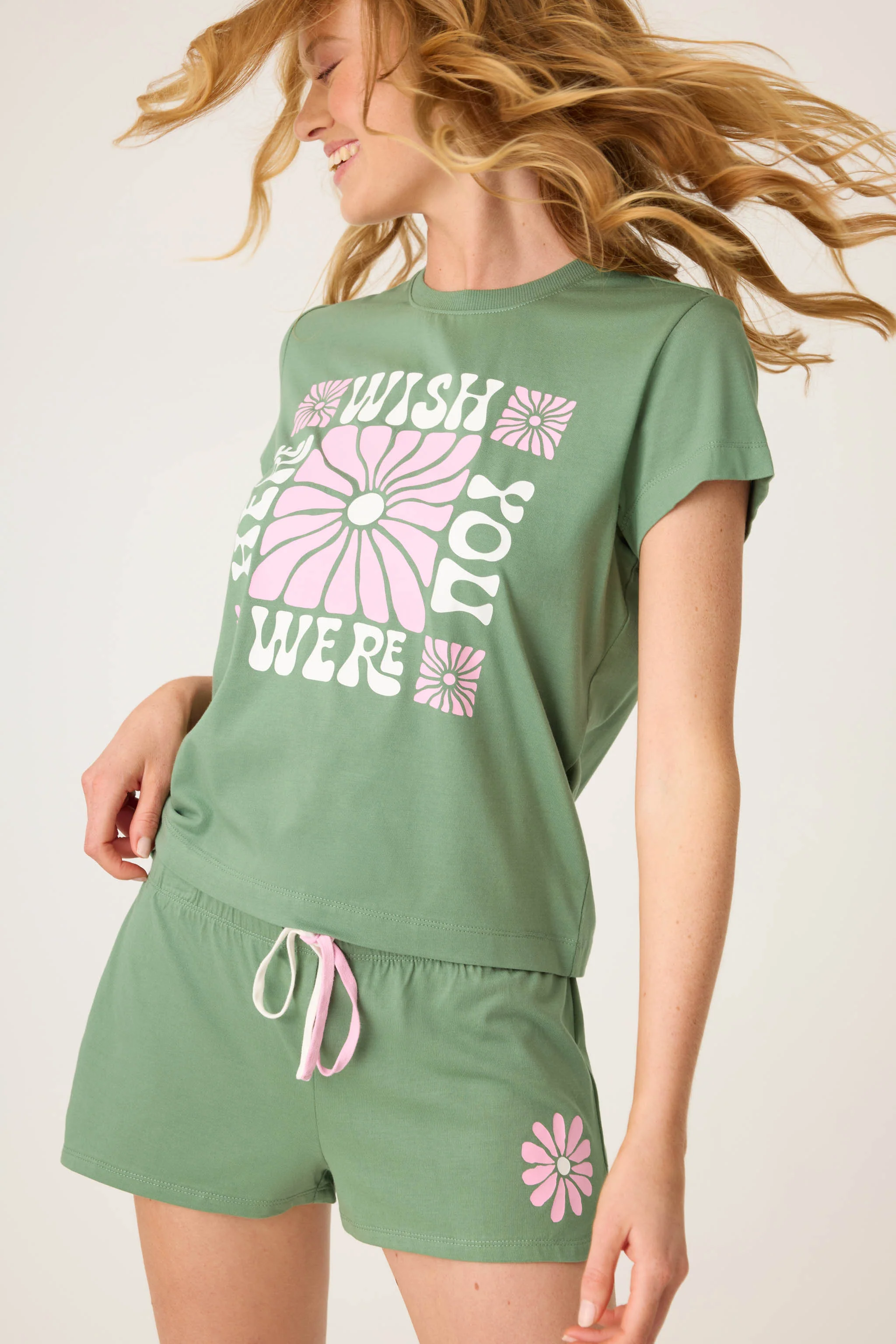 Wish You Were Here Short Sleeve Loungewear Set