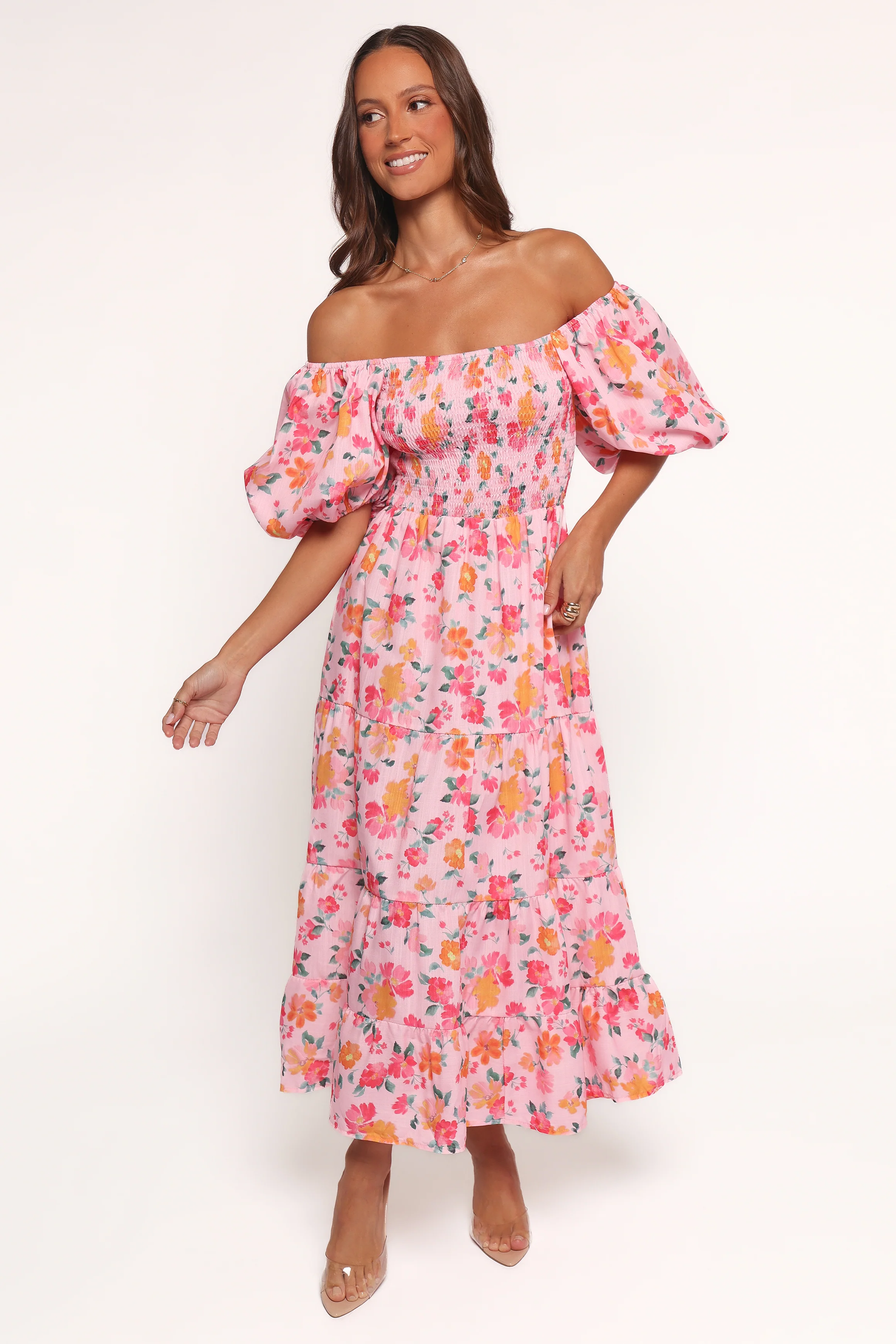 Soliel Midi Dress - Pink Floral