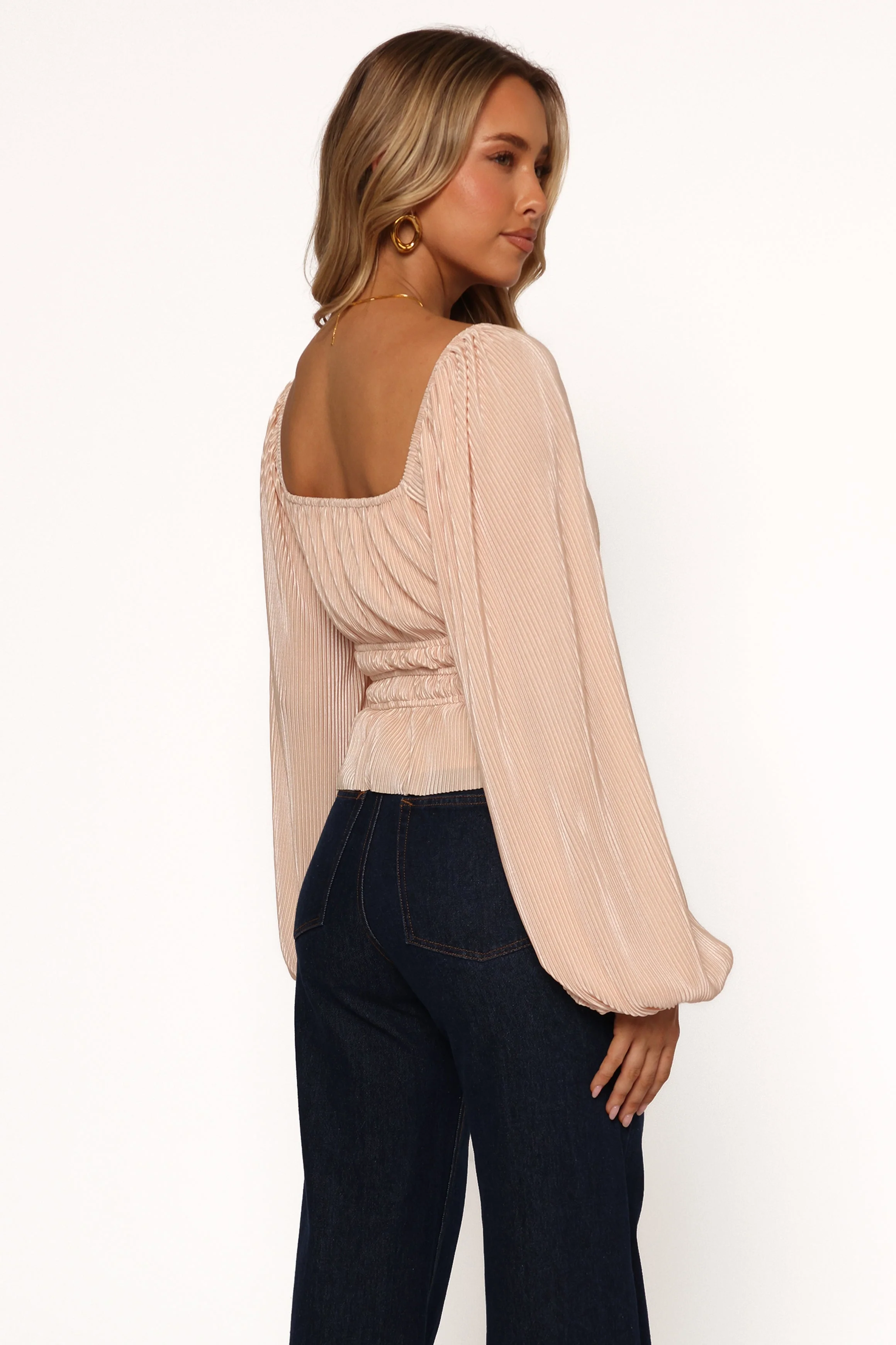 Ceppia Plisse Top - Light Peach