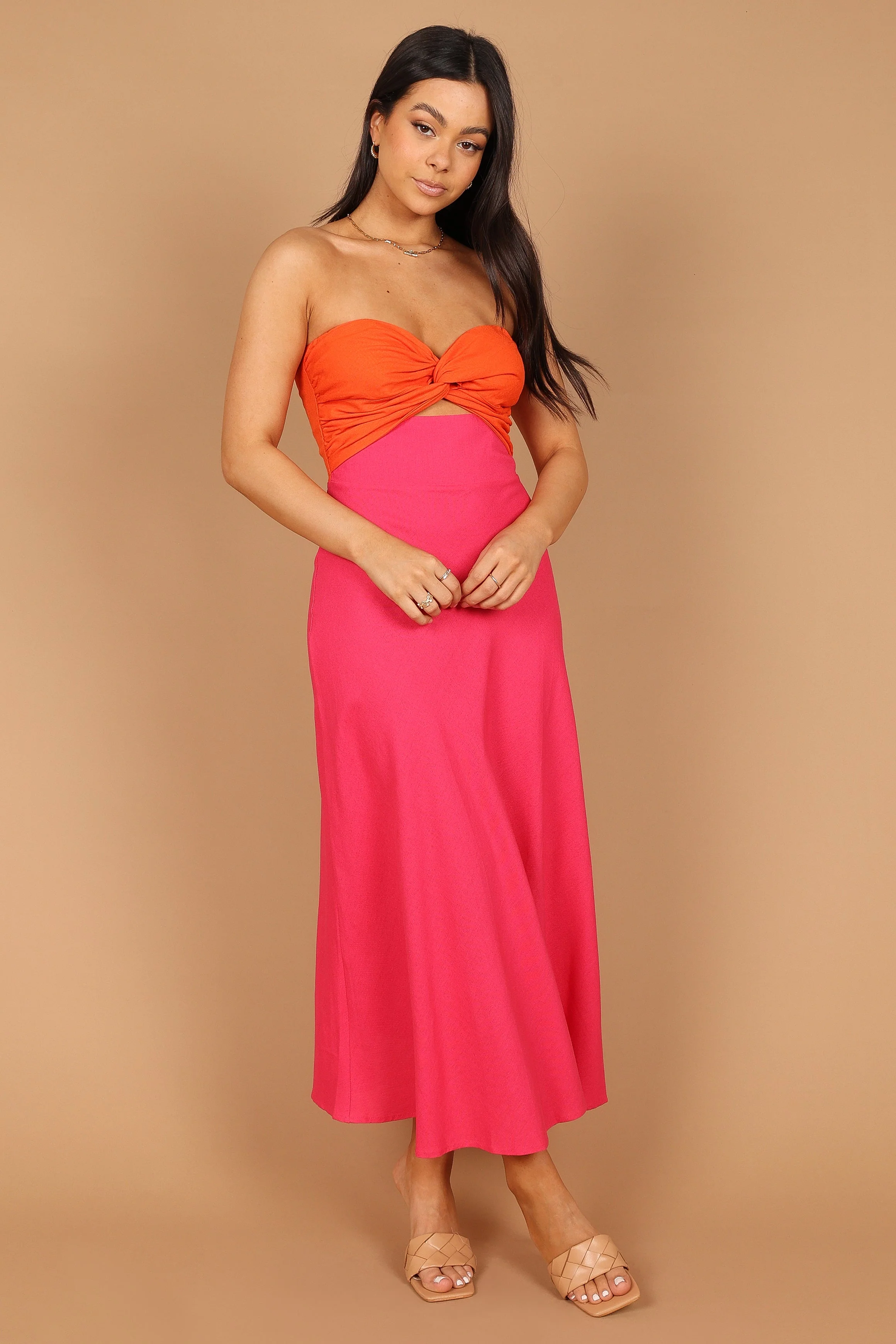 Rosetta Dress - Fuchsia/Orange