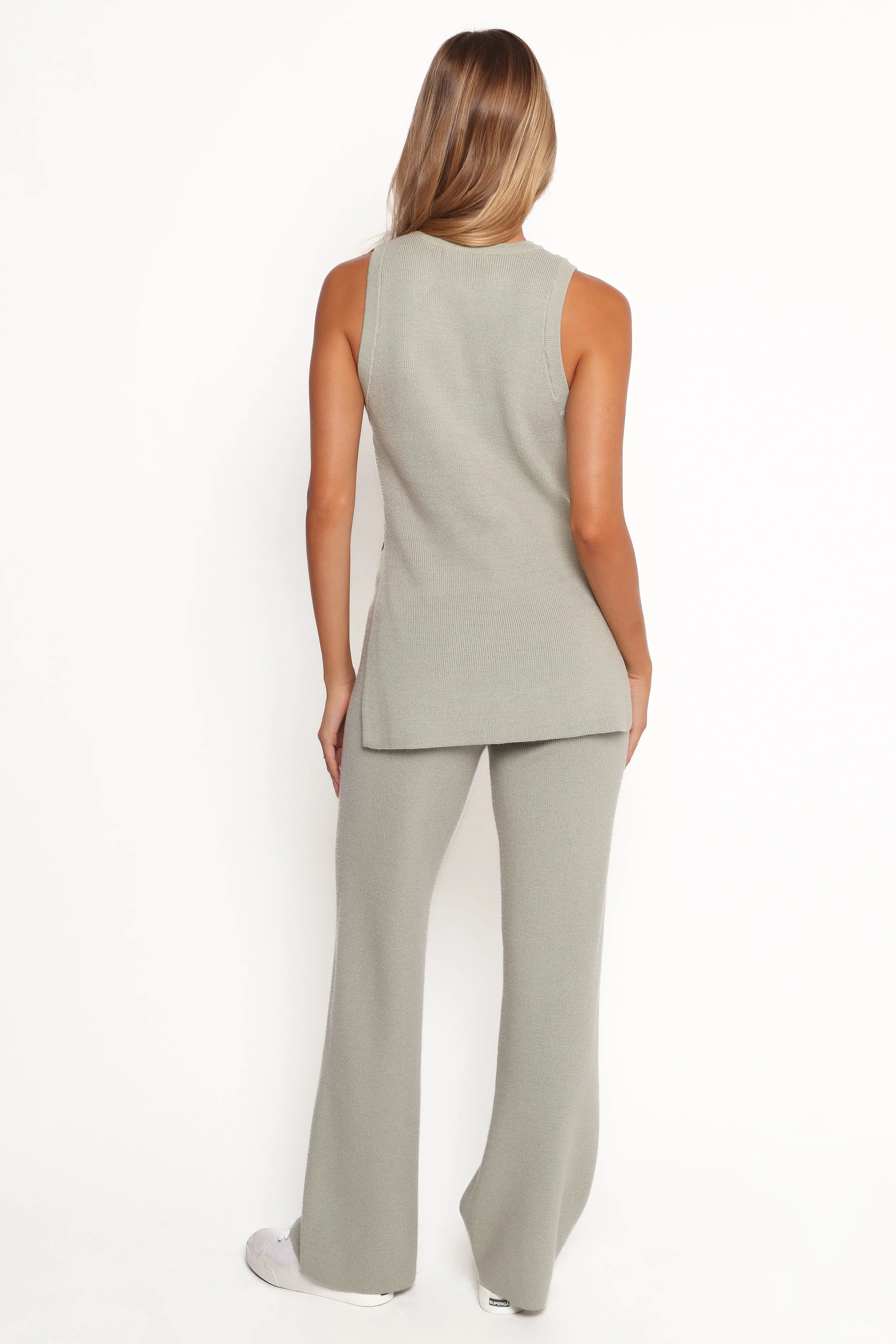 Ellory Knitted Pants Set - Light Sage