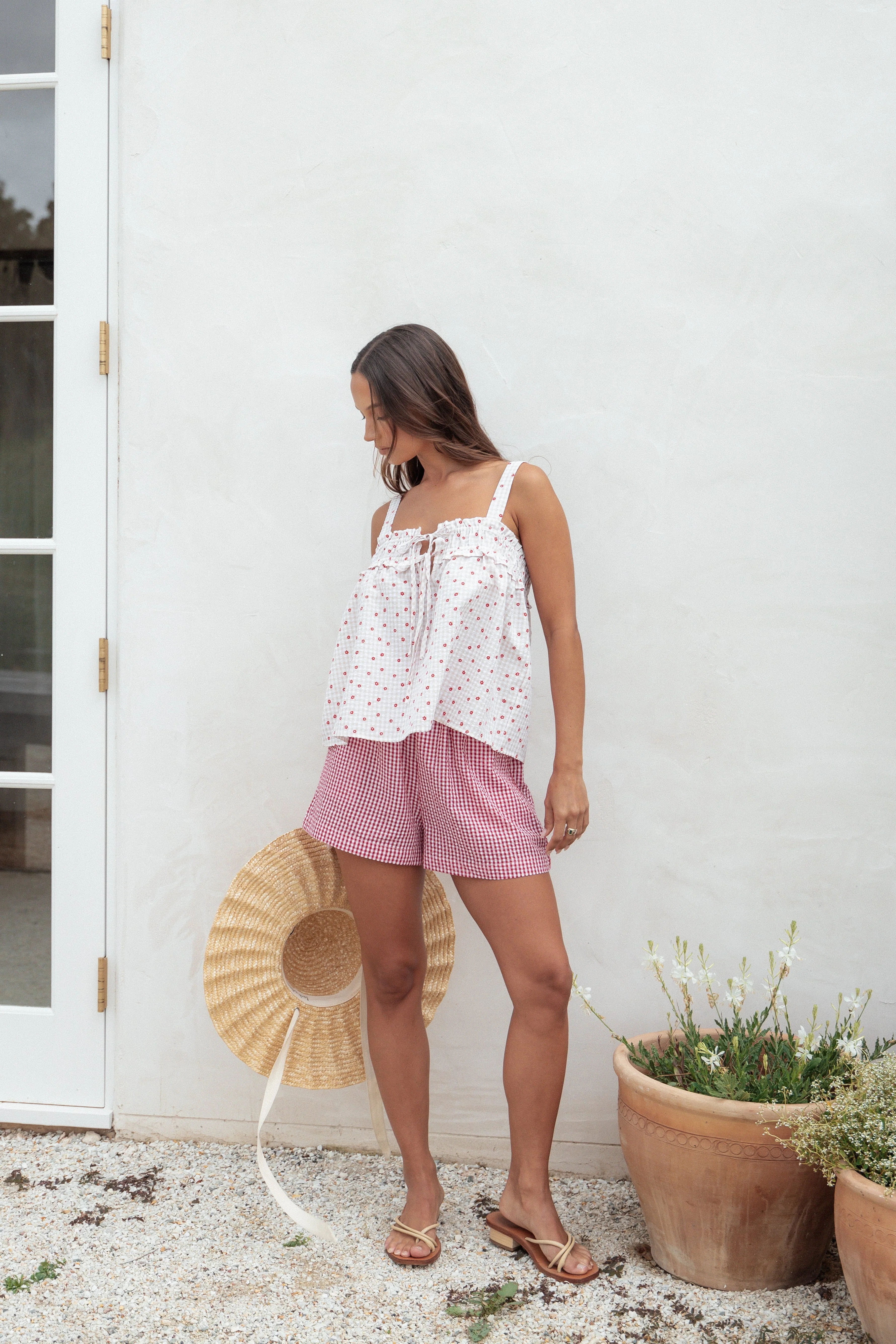 Renata Top - Red Floral