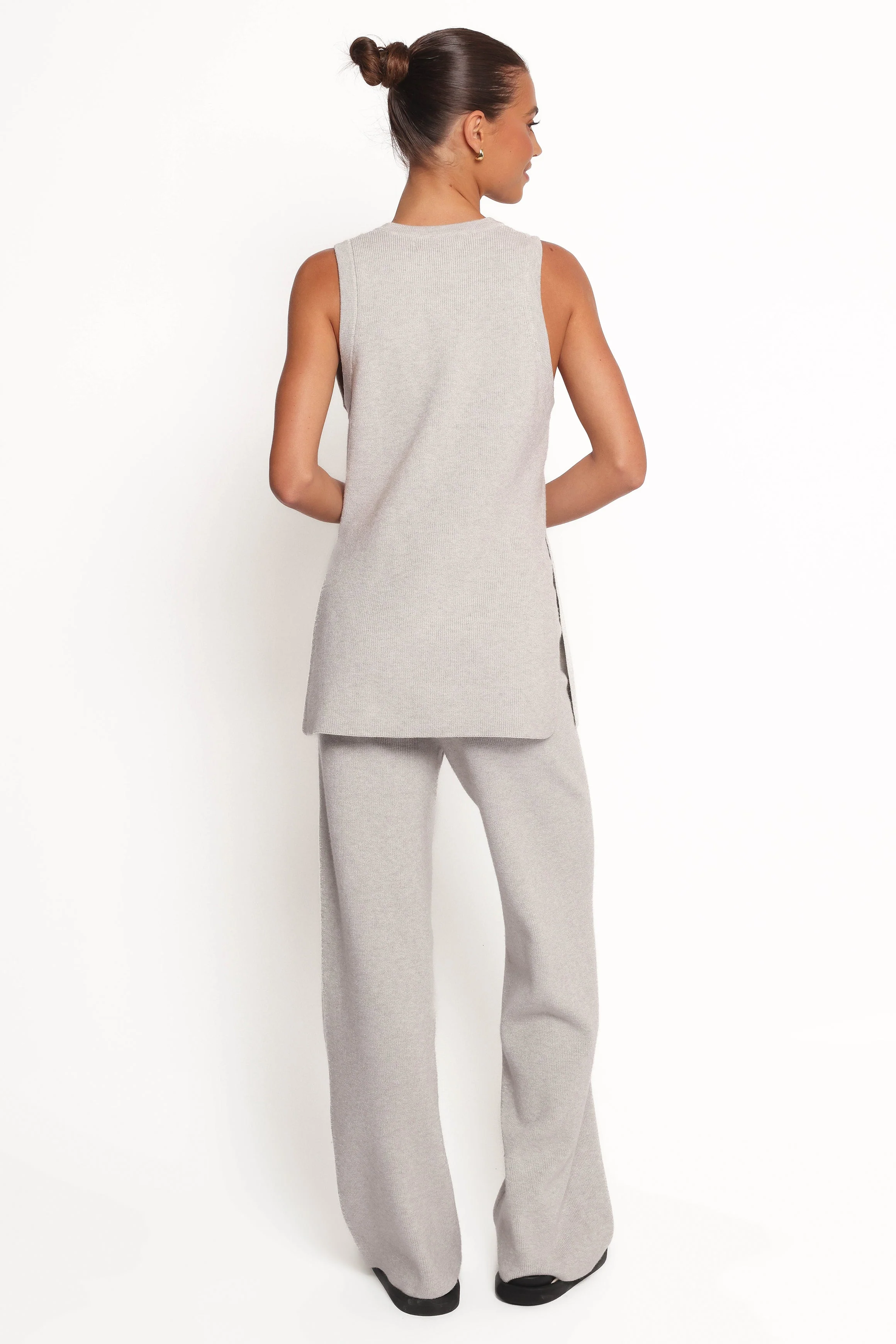 Ellory Knitted Pant Set - Light Grey