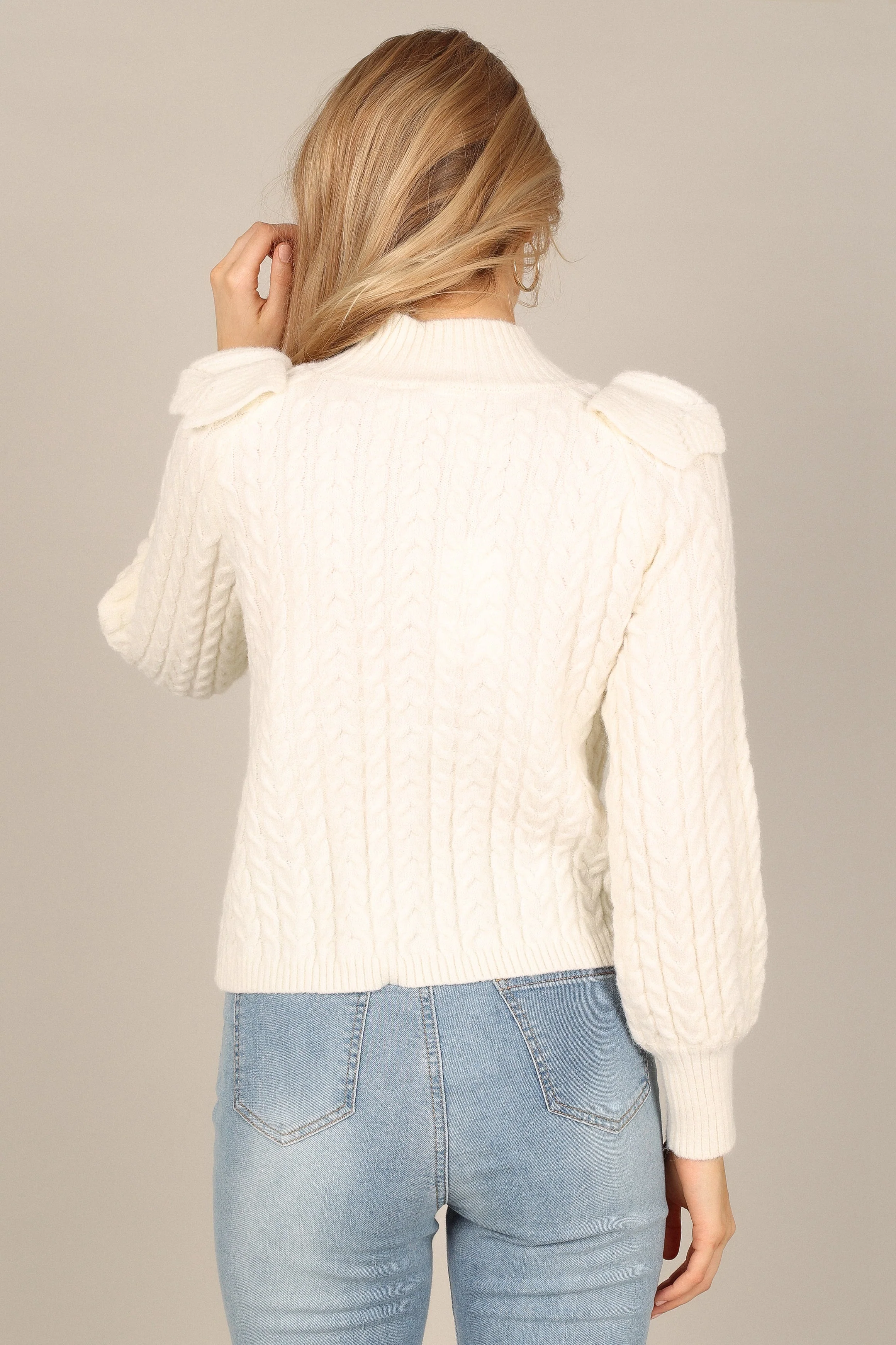 Annette Frilled Knit Sweater - Ivory