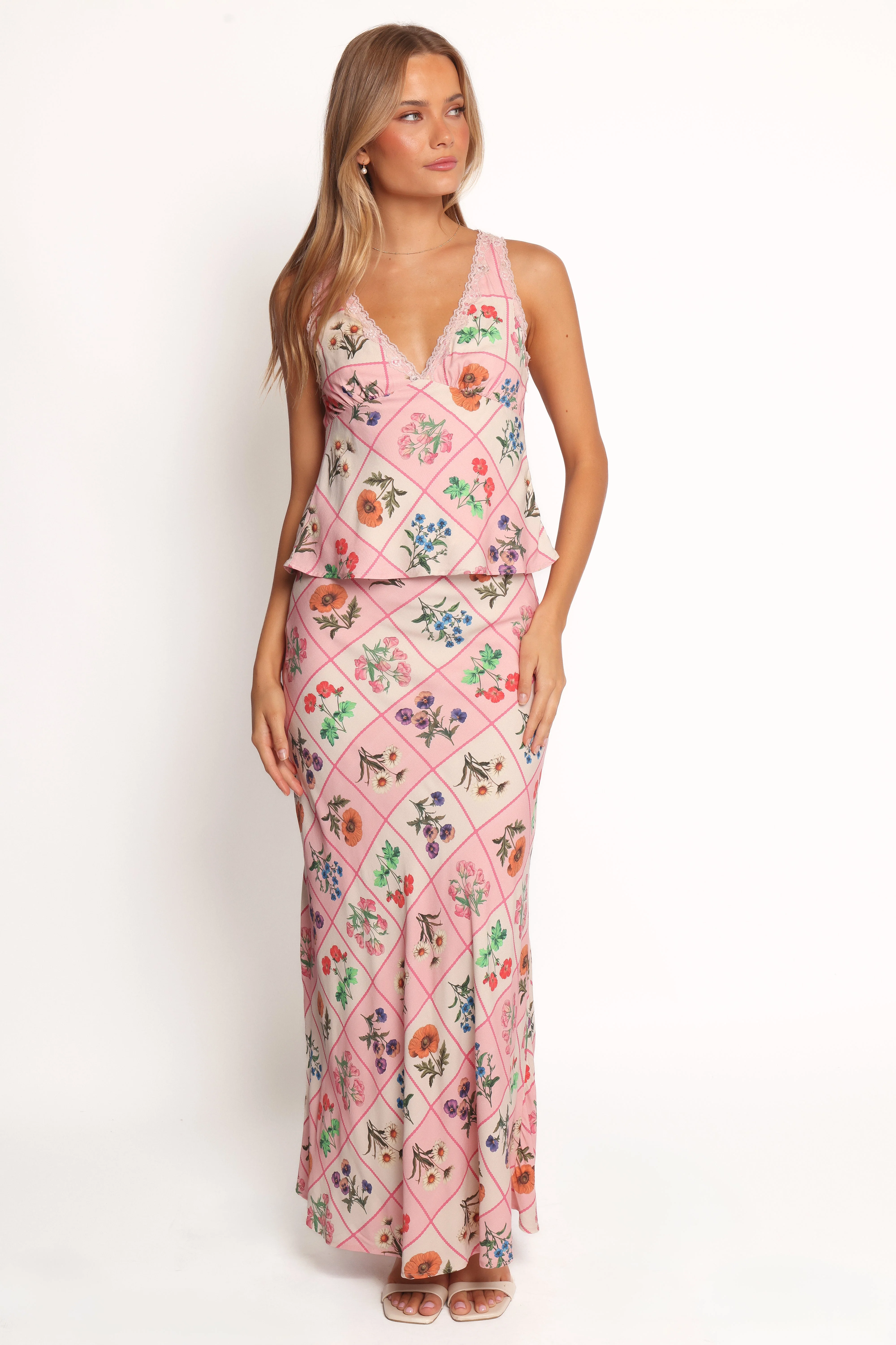 Brinley Maxi Skirt - Flora Tile