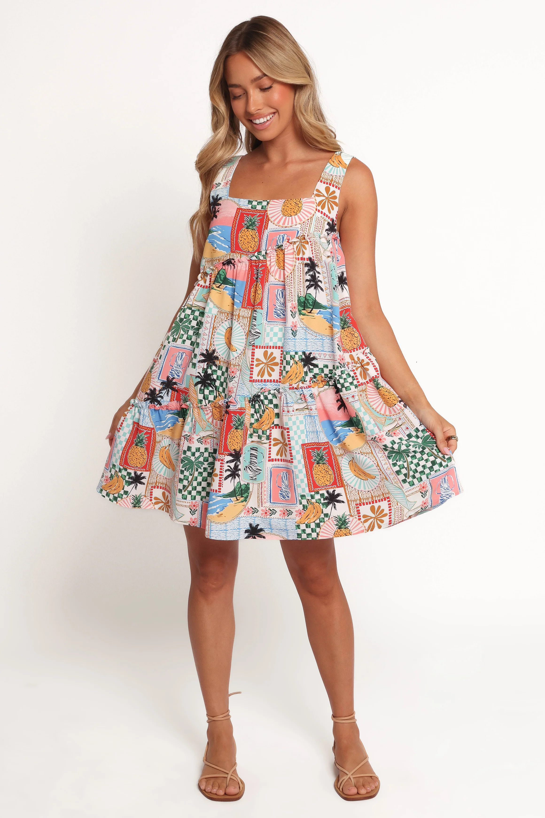 Rafaela Mini Dress - Off White Multi