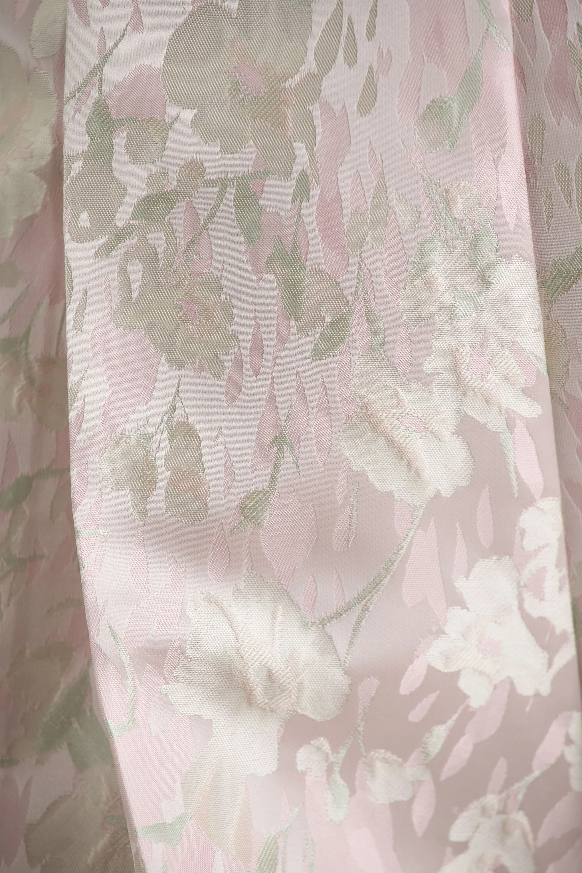 Sharie | Cream Floral Print Jacquard Halter-Neck Playsuit With Cut-Out Detail