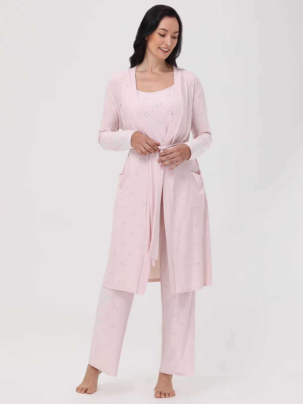 Pointelle Flower Robe