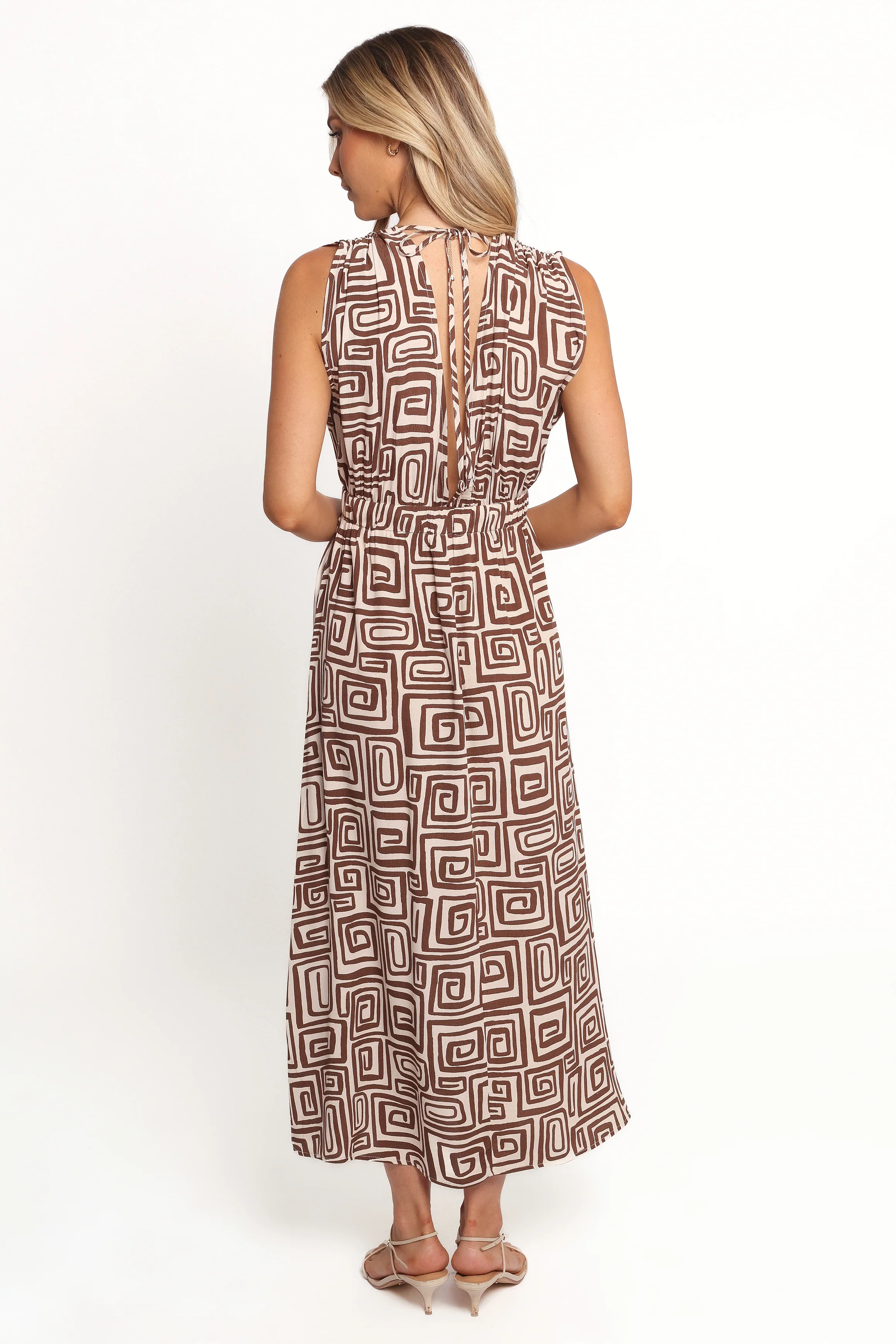 Solange Maxi Dress - Chocolate Brown Print