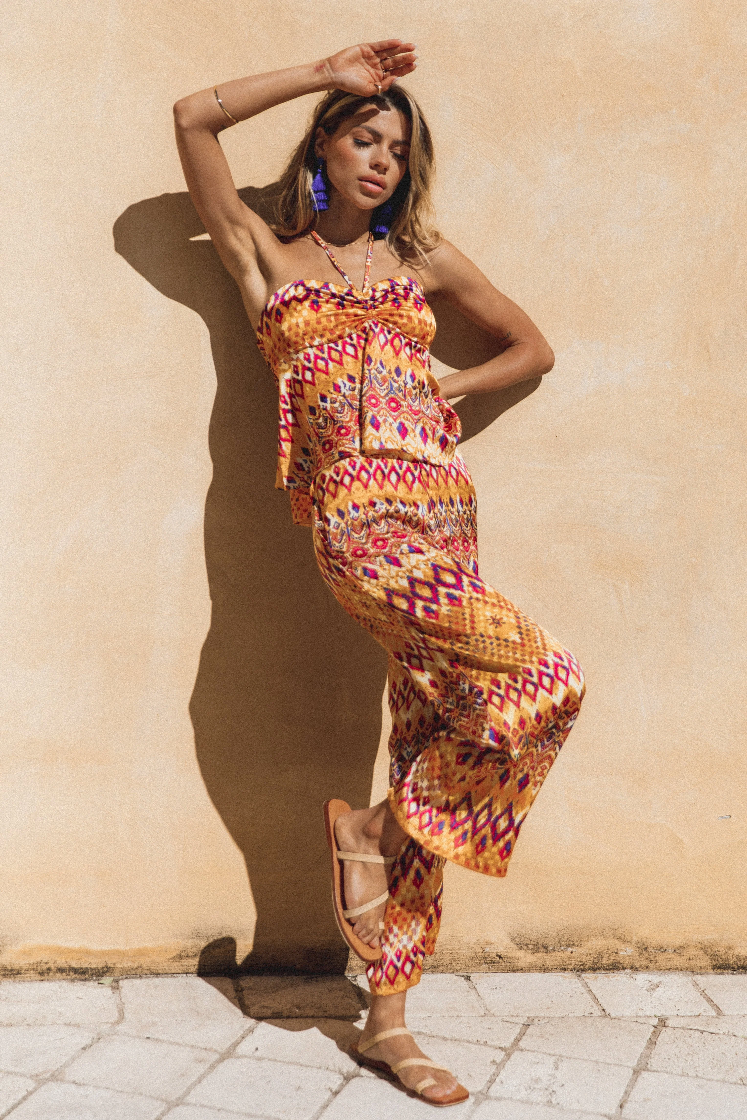 Marigold Wide Leg Pants - Tan