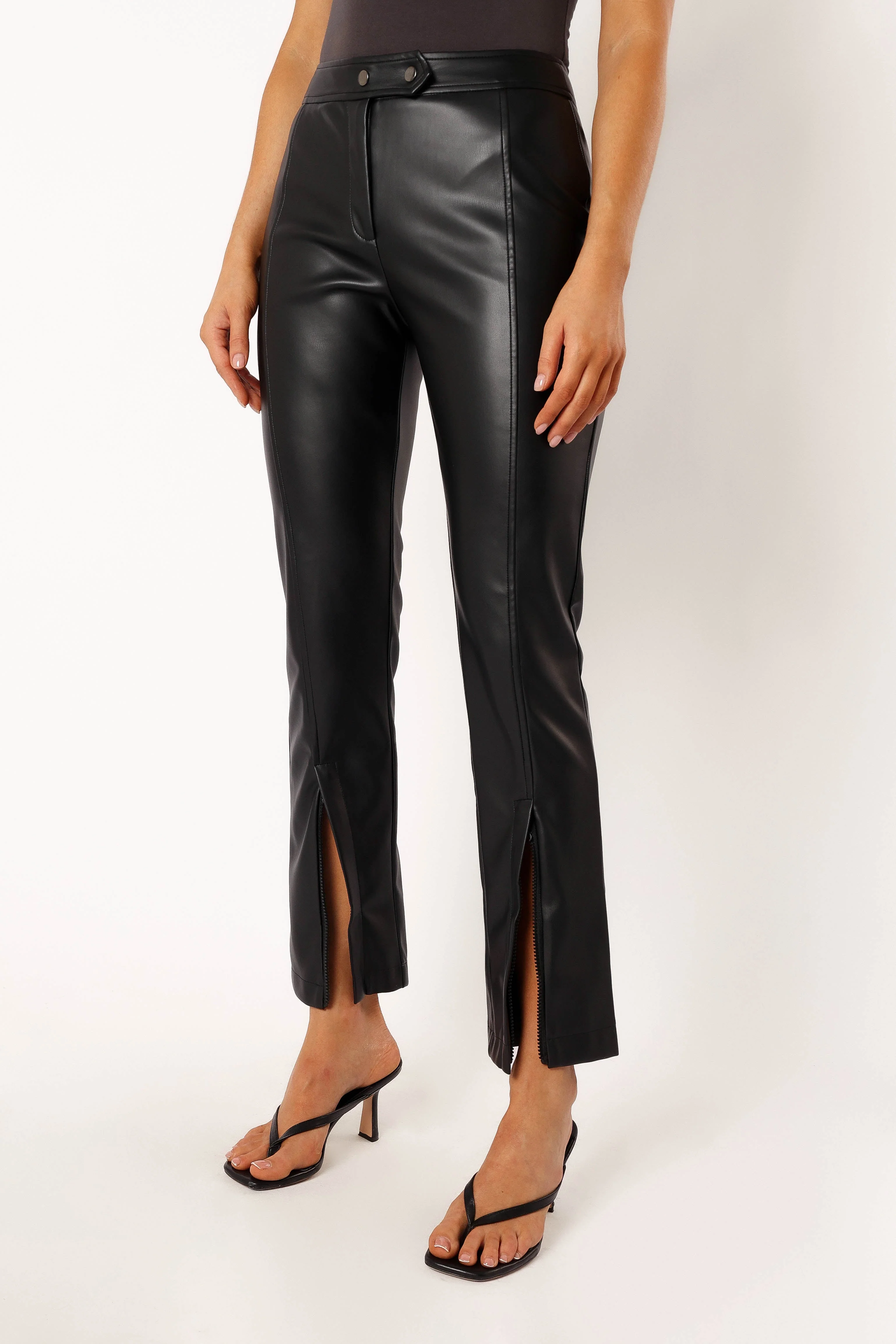 Roxy Vegan Leather Pants - Black