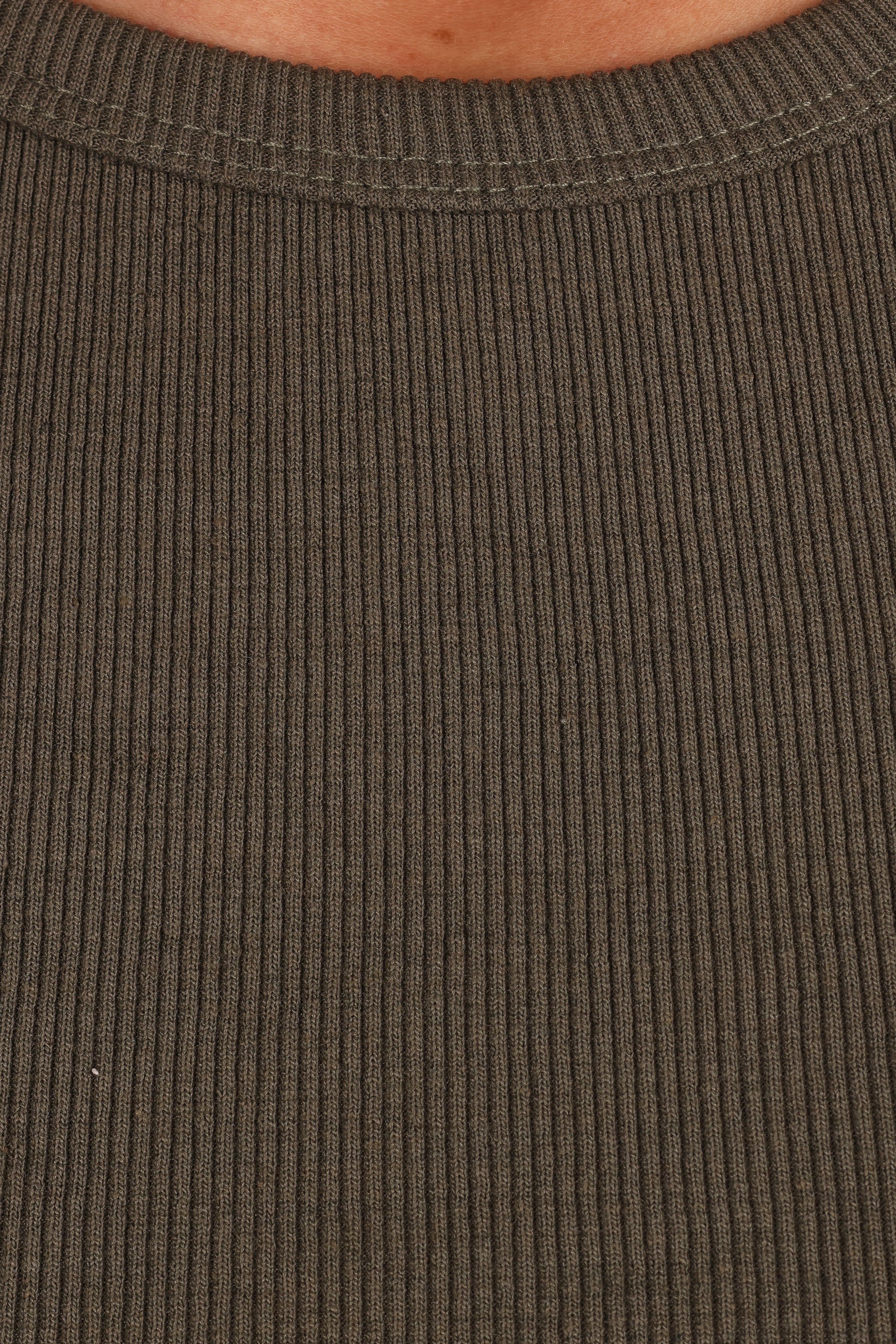 Ari Ribbed Tank Top - Olive