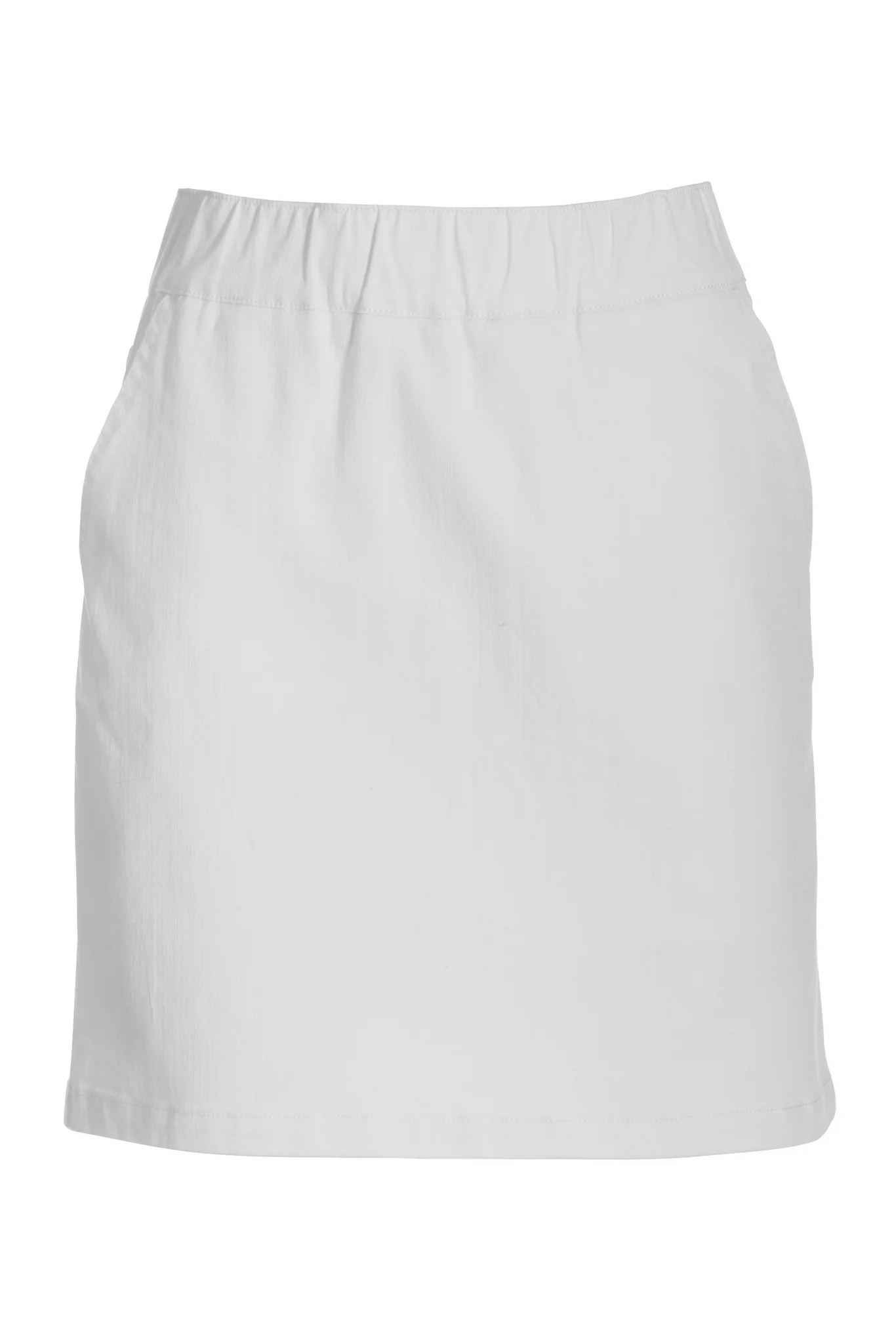Pull On Denim Skort White Denim