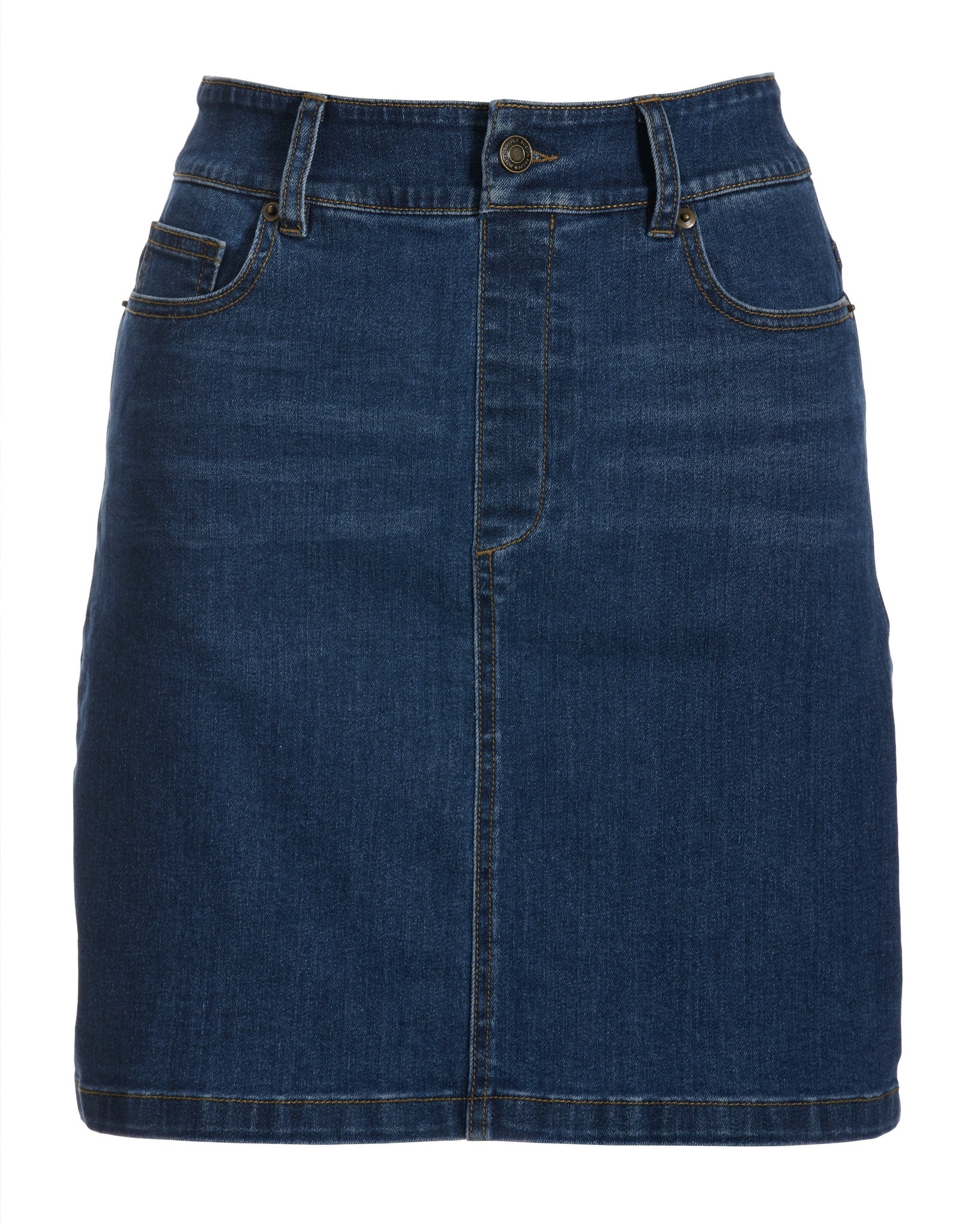 Proper Pull On Denim Skort Medium Wash
