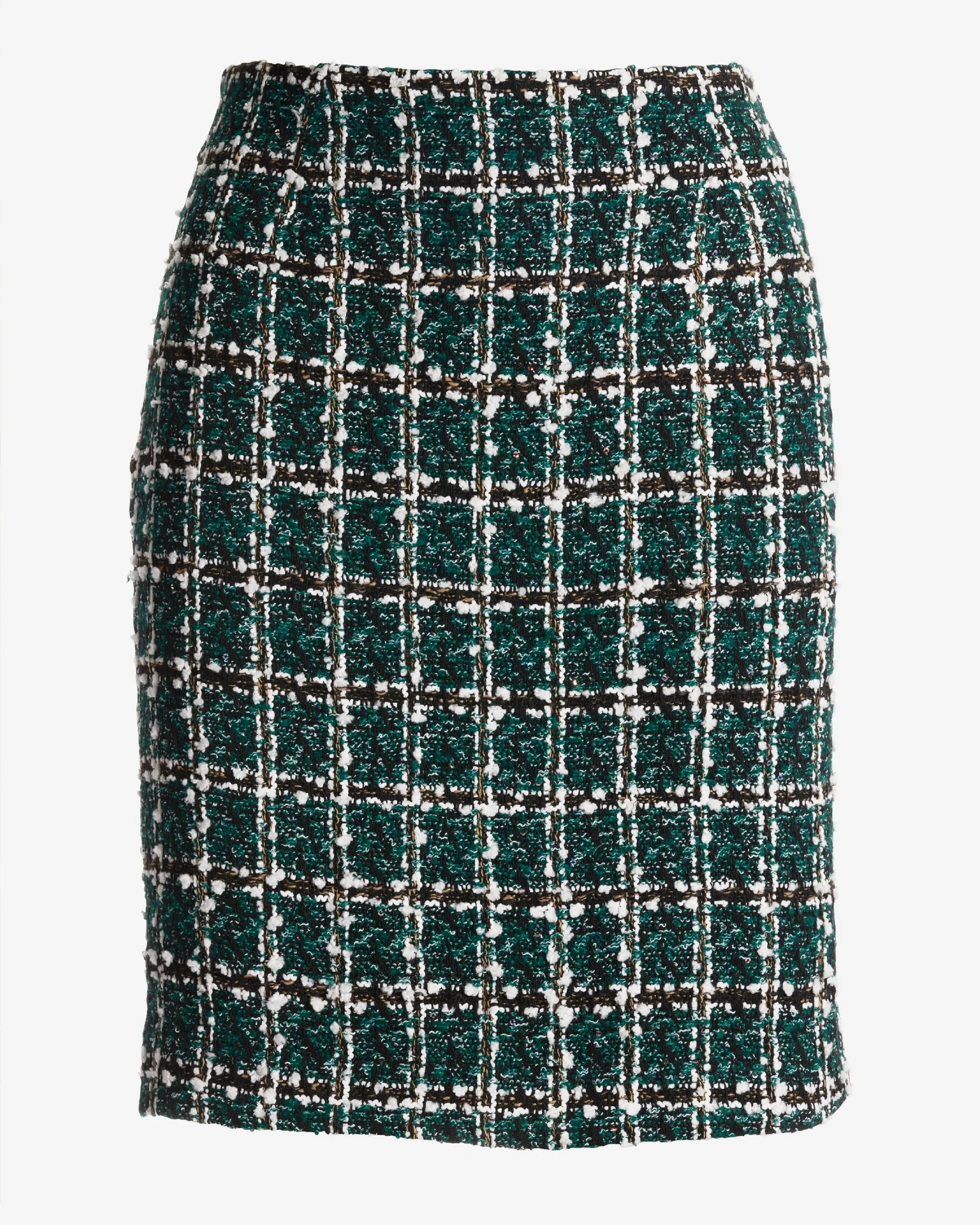 Charleston Emerald Tweed Mini Skirt Deep Emerald