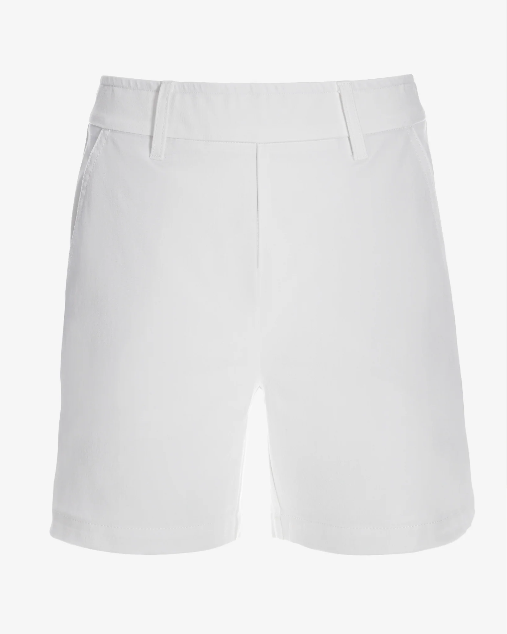 Twill Pull-On Five-Inch Short Pure White