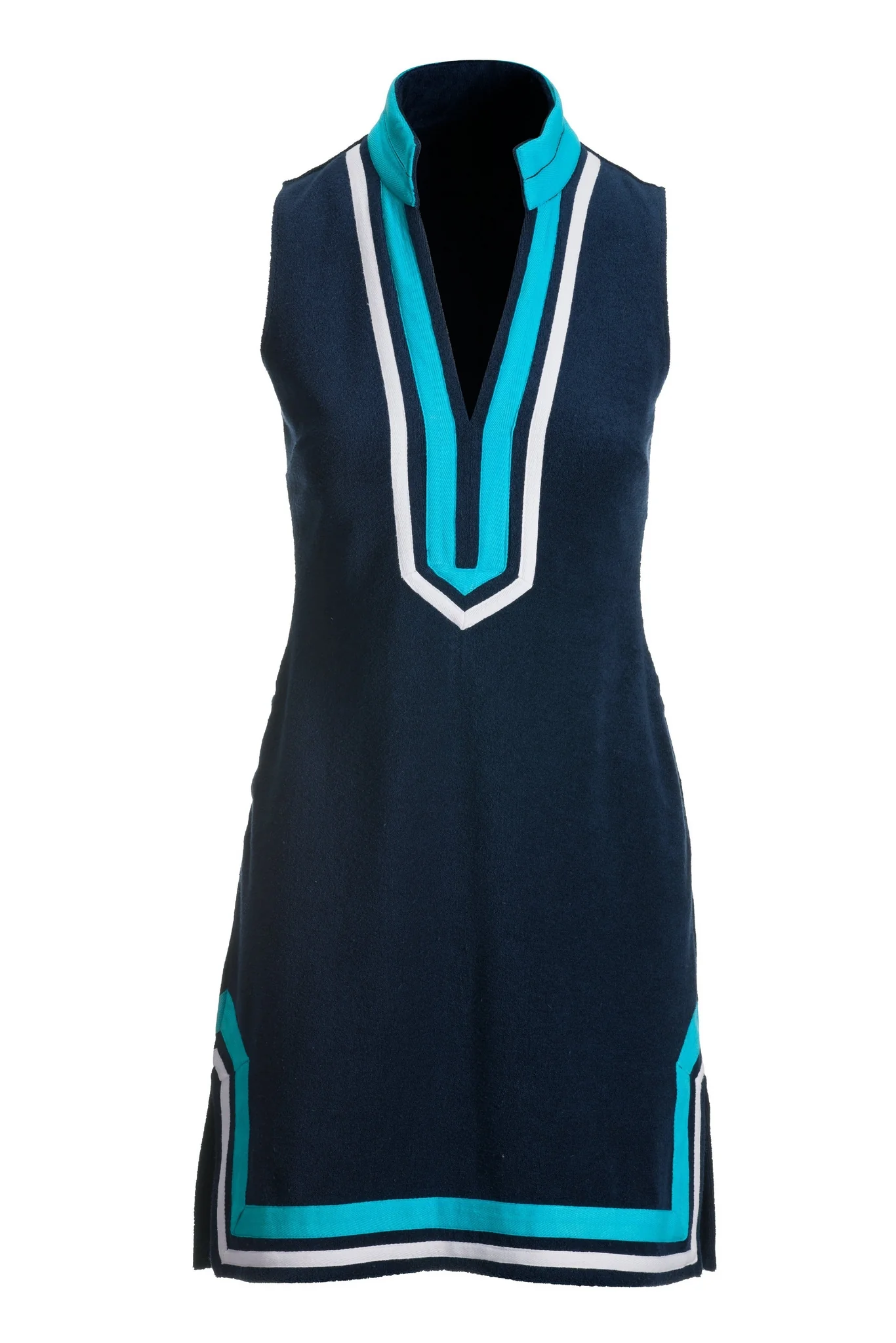 Loop Terry Color Block Tunic Dress Navy Multi