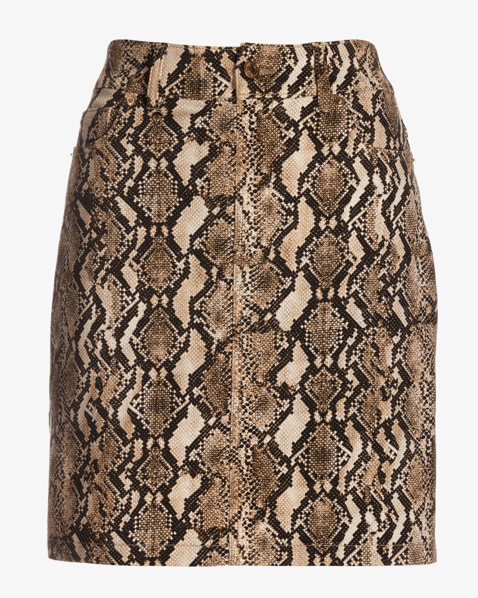 Desert Python Print Pull On Denim Skort Neutral