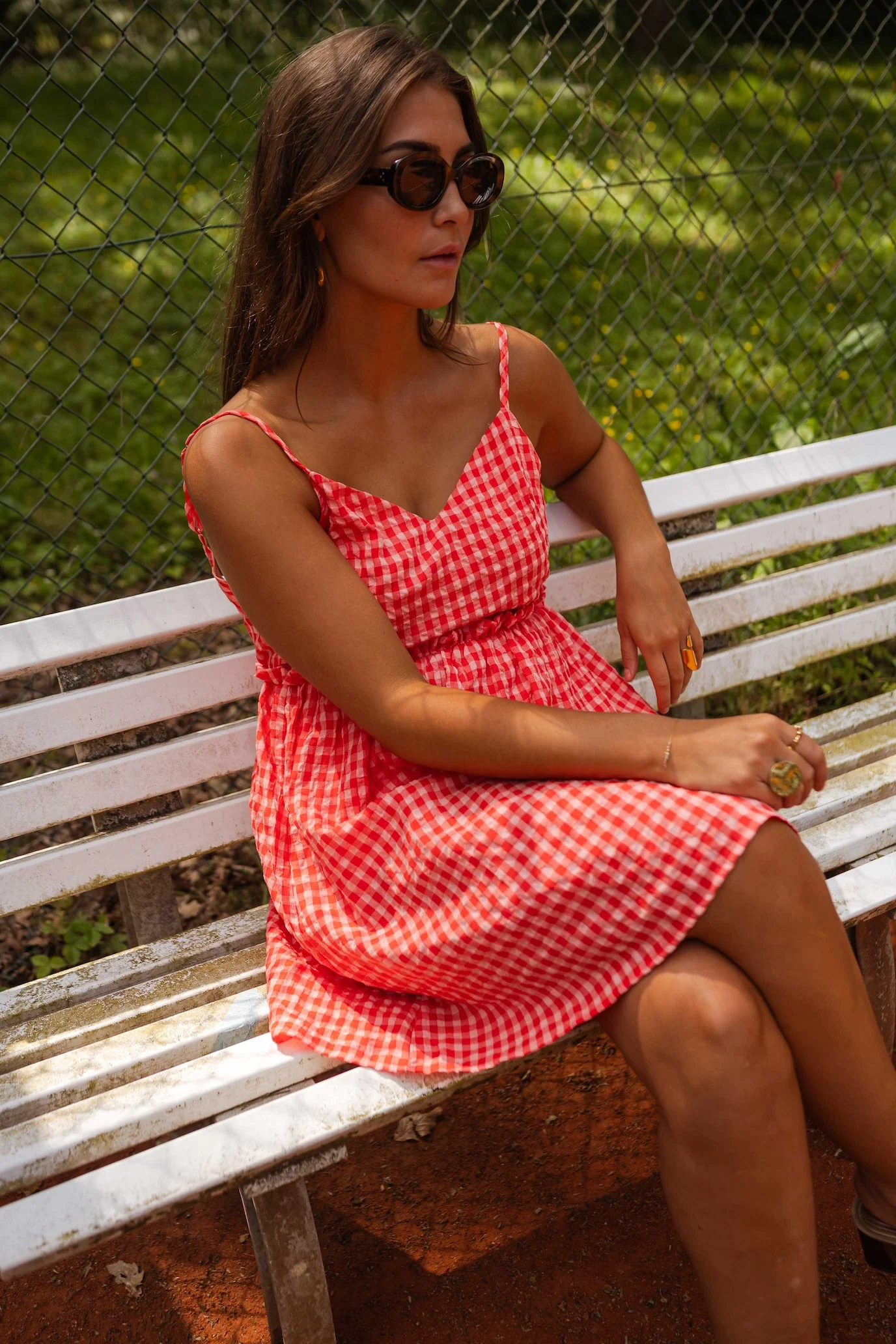 Red Safia Gingham Dress