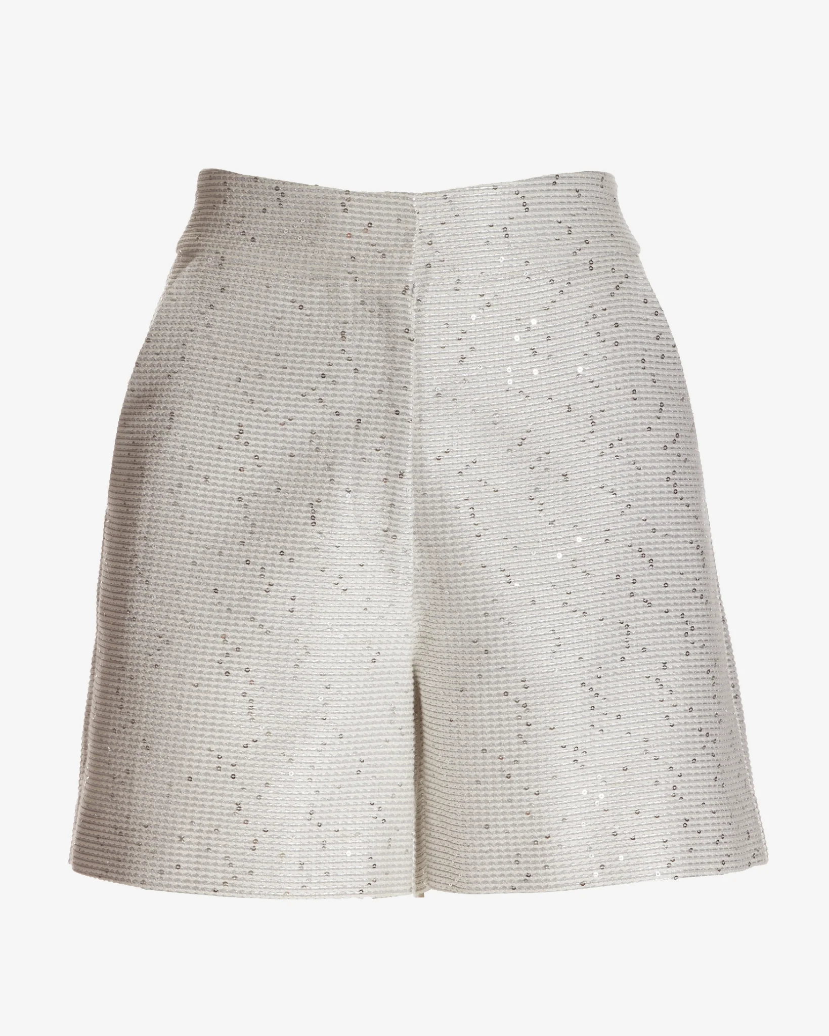 Metallic Tweed Short Silver