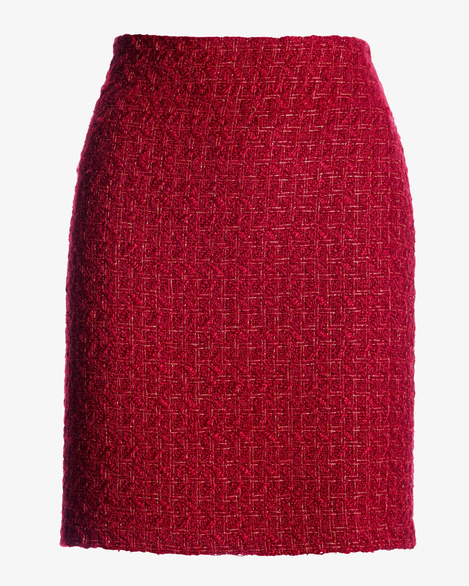 Tweed Metallic Skirt Red/Gold