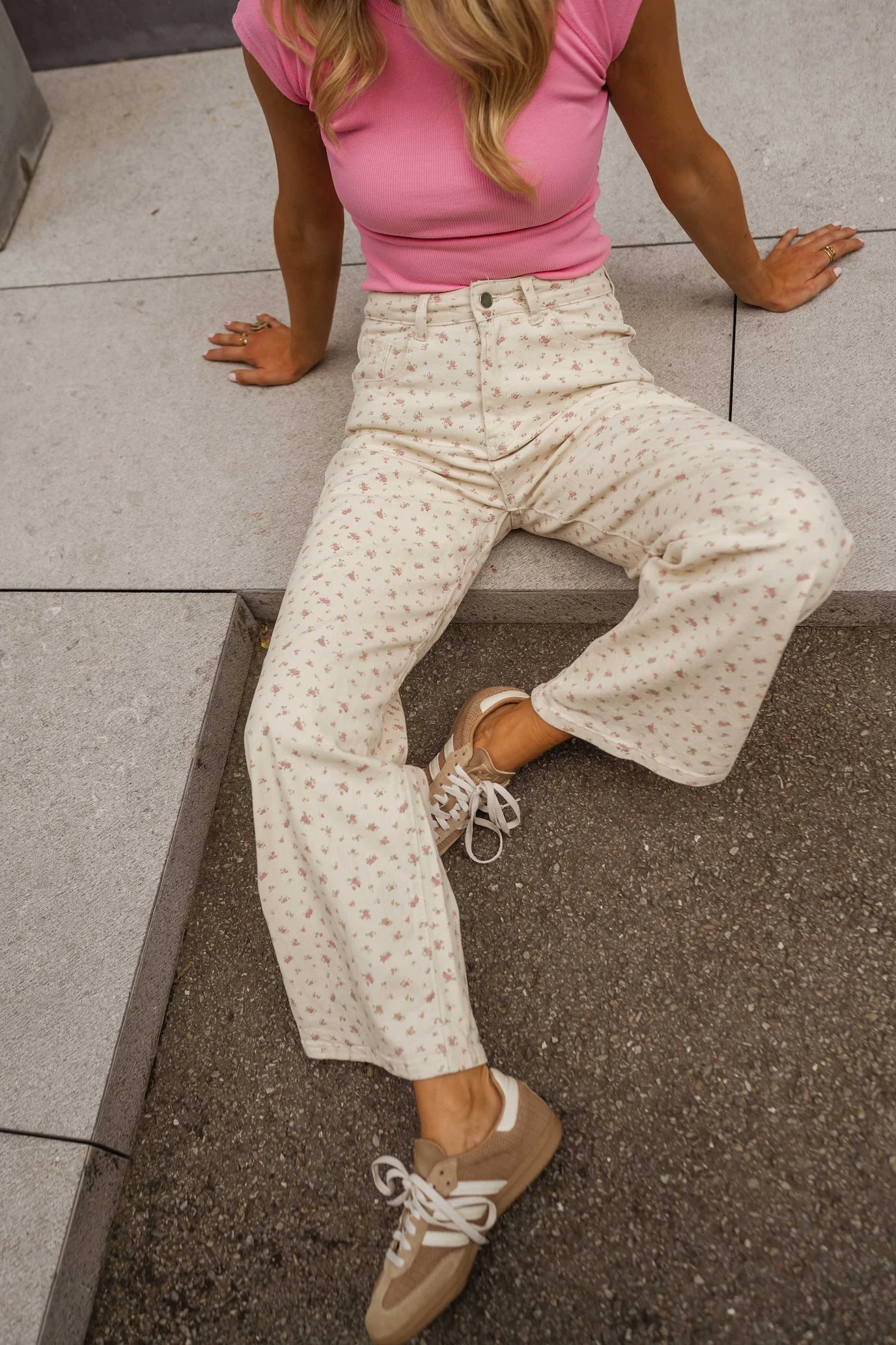 Ecru Floral Elia Jeans