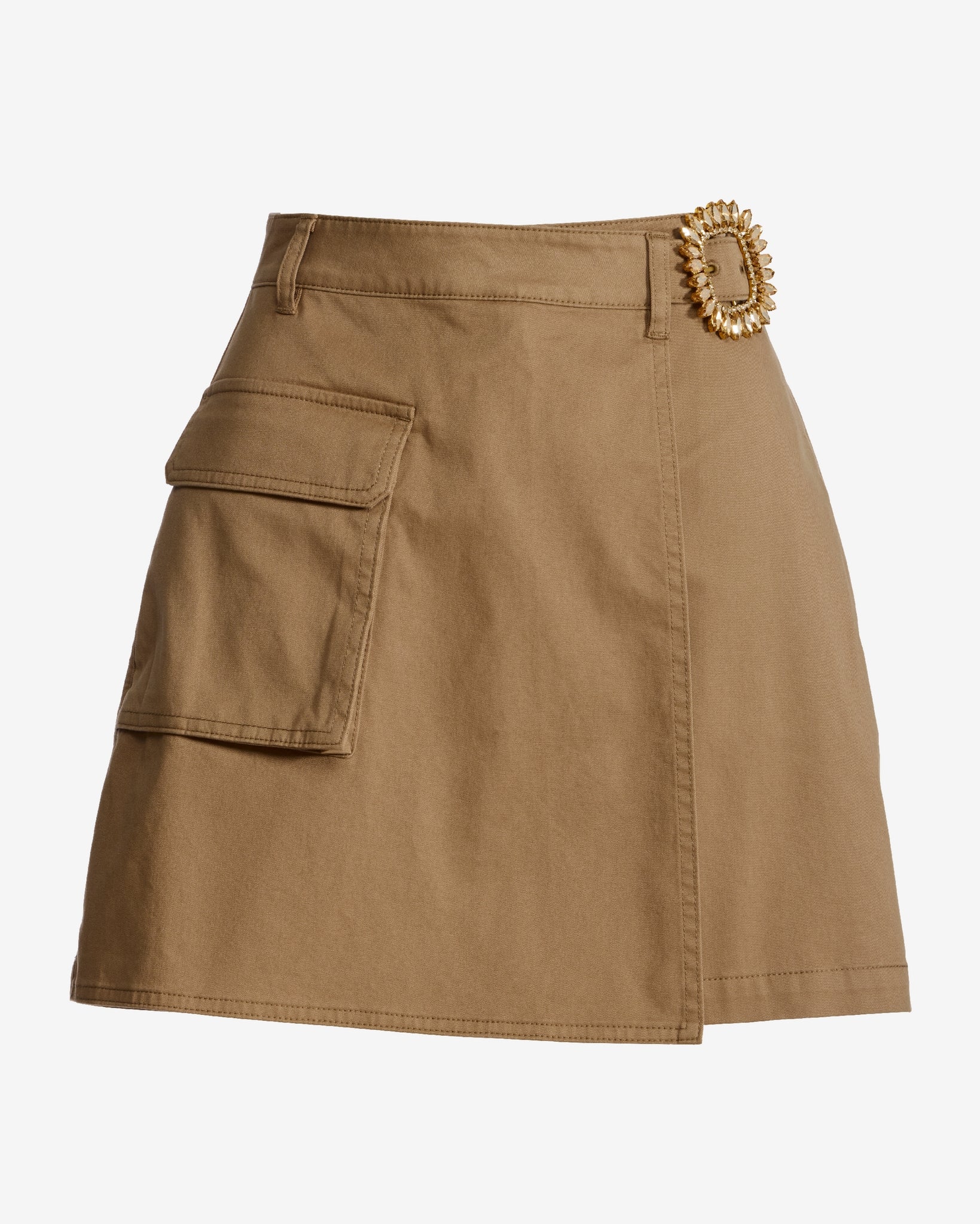 Gemstone Belt Cargo Skort Caramel