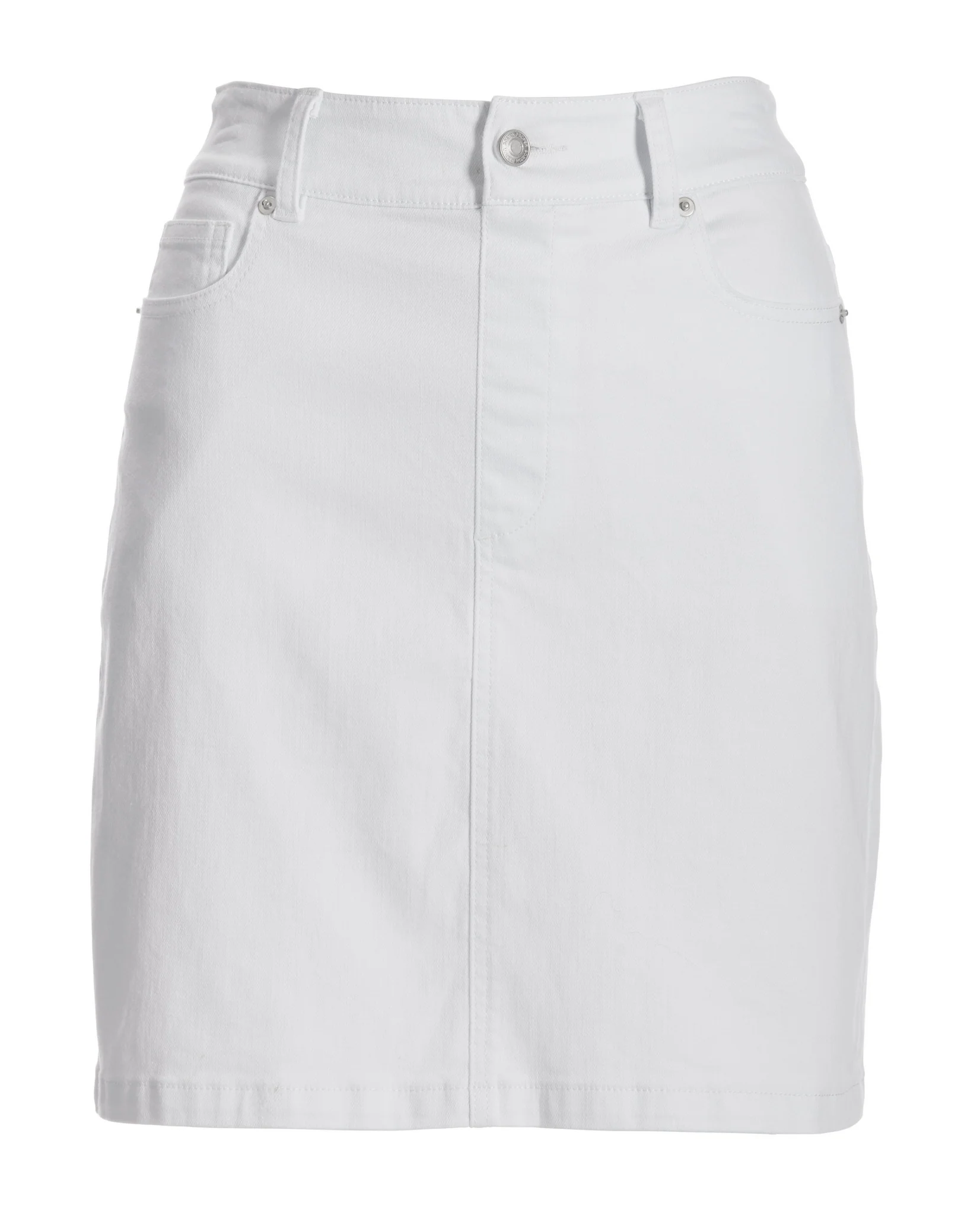 Proper Pull On Denim Skort White Denim