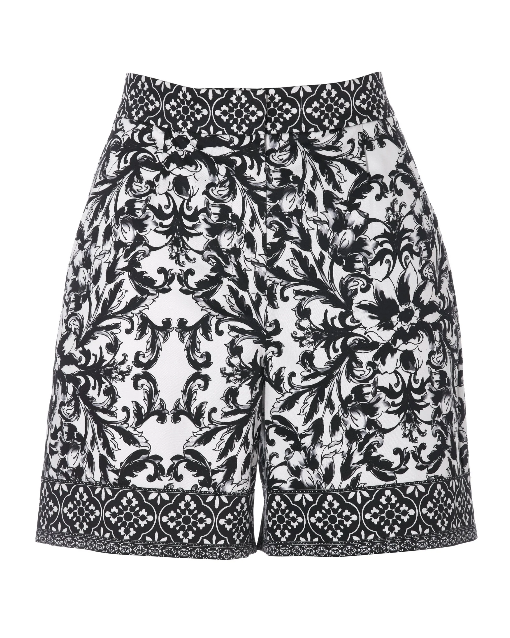 Midnight Tile Print Trouser Short Black